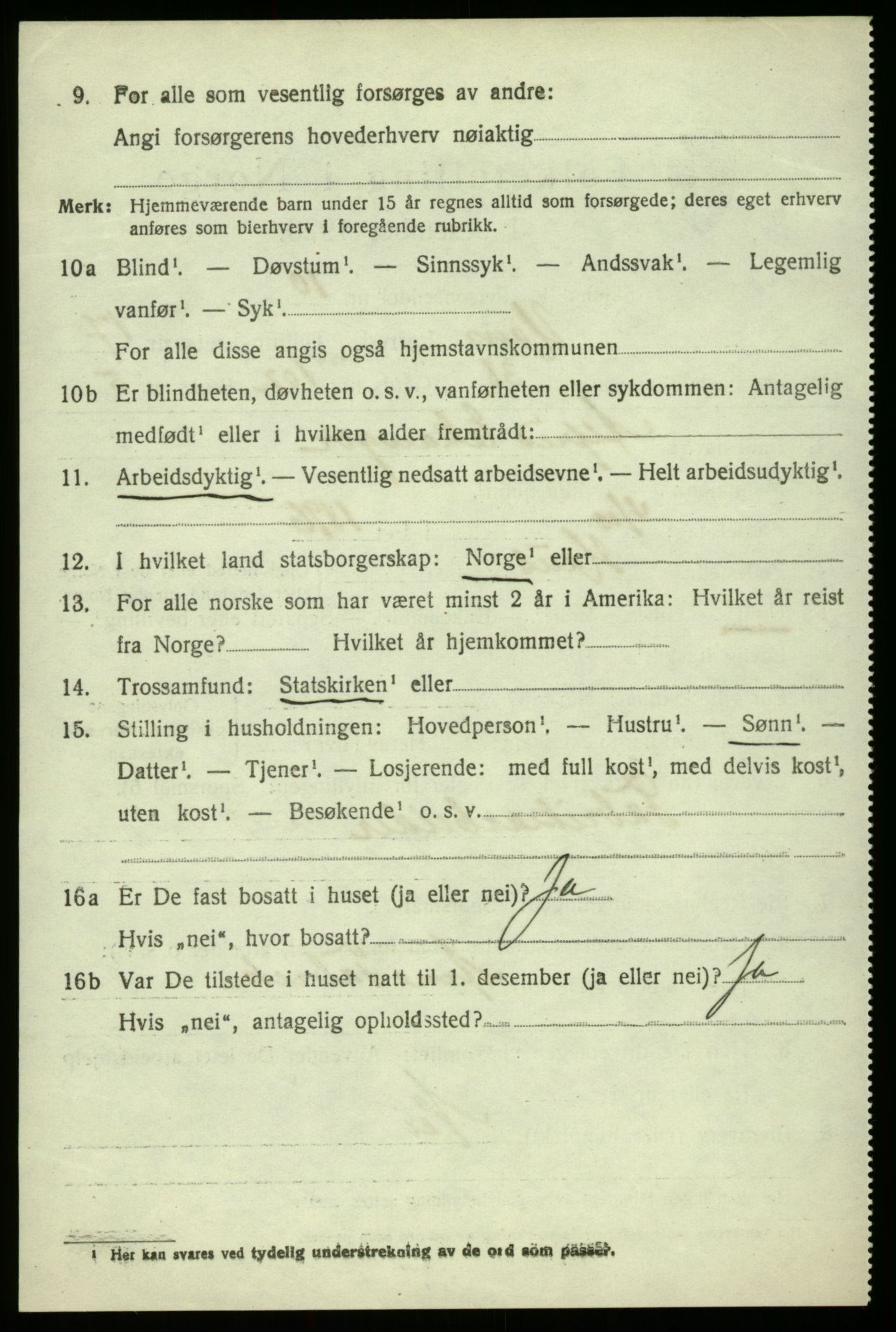 SAB, 1920 census for Haus, 1920, p. 11559