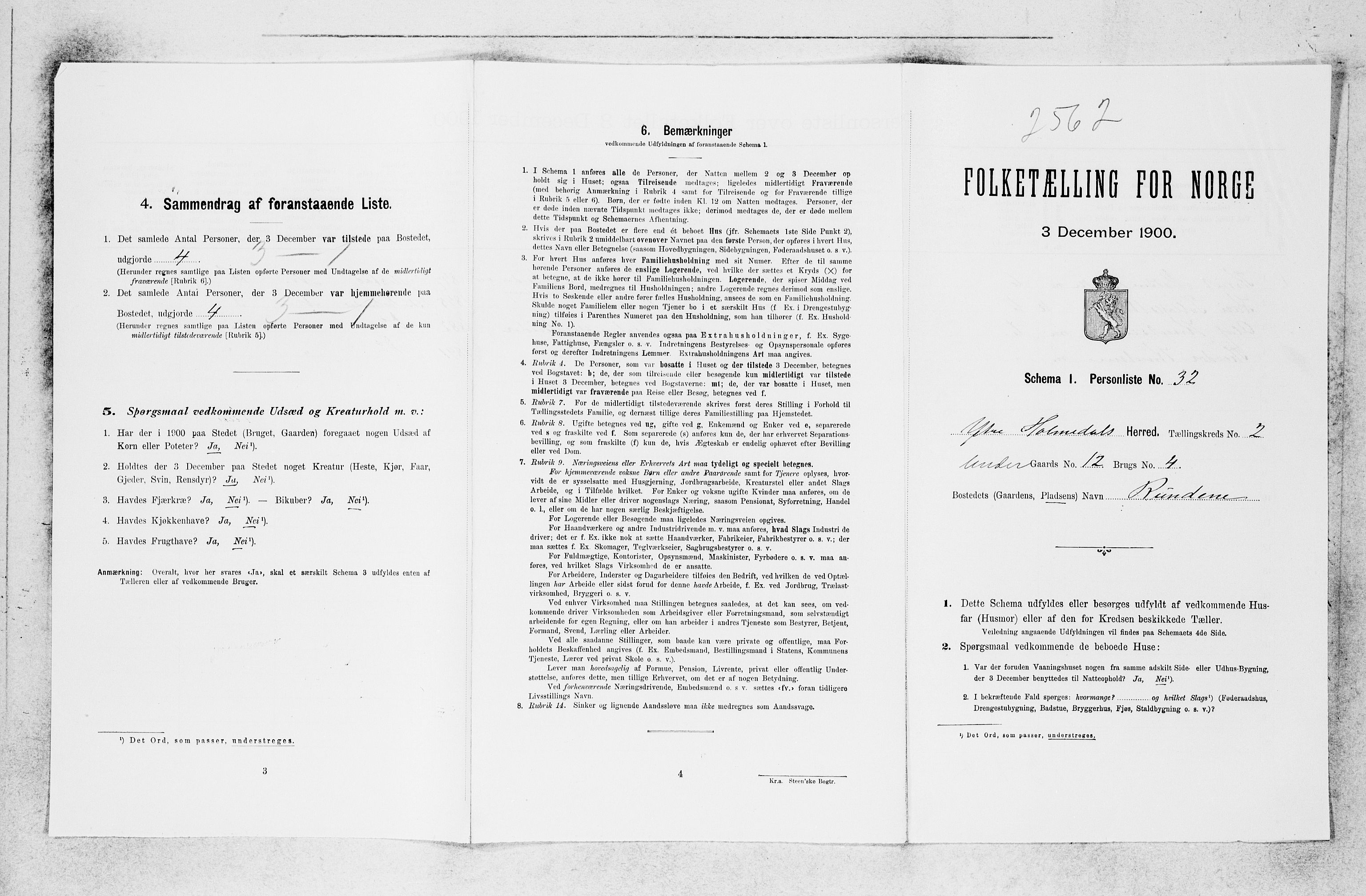 SAB, 1900 census for Ytre Holmedal, 1900, p. 250