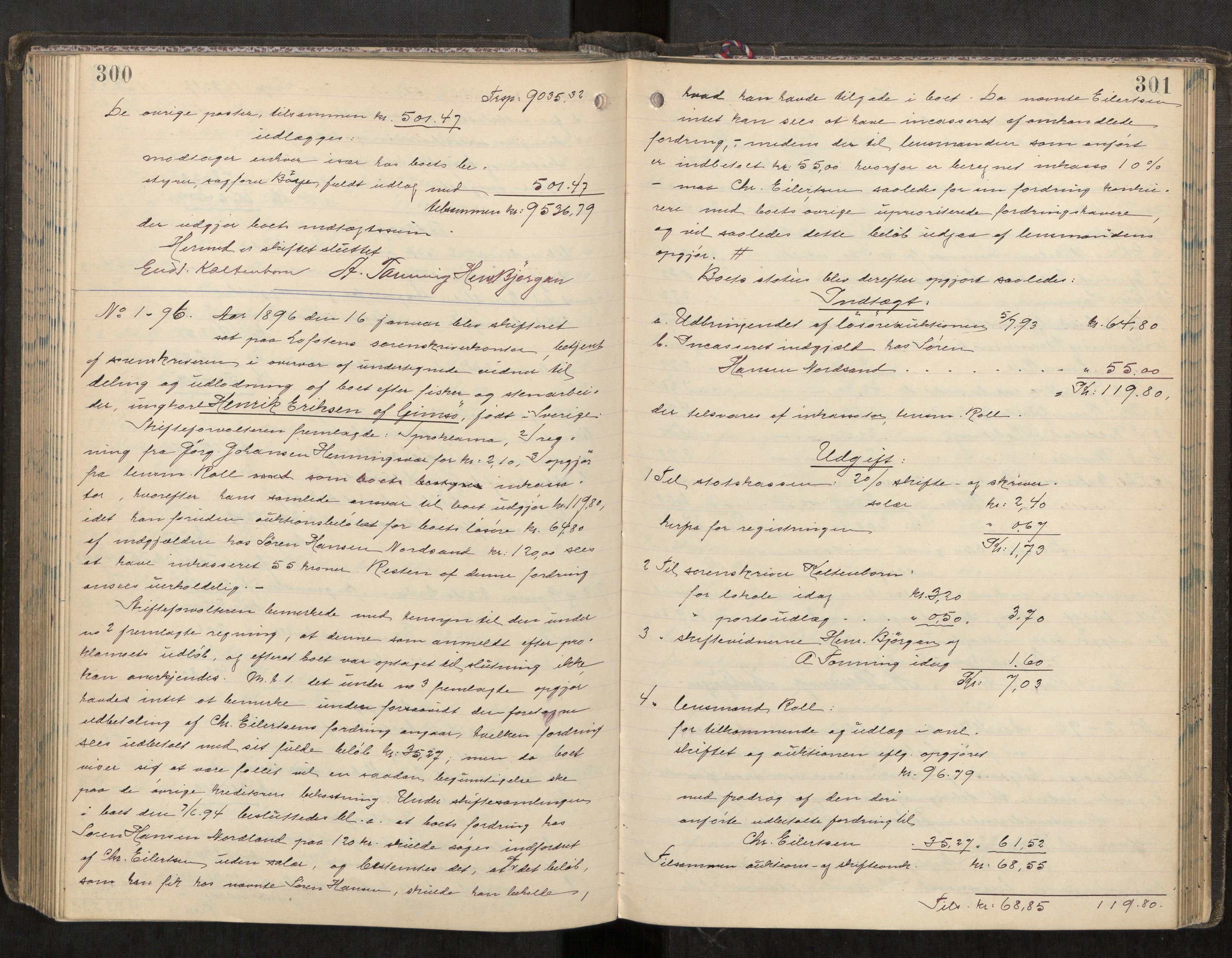 Lofoten sorenskriveri, SAT/A-0017/1/3/3A/L0005: Skifteprotokoll, 1892-1897, p. 300-301
