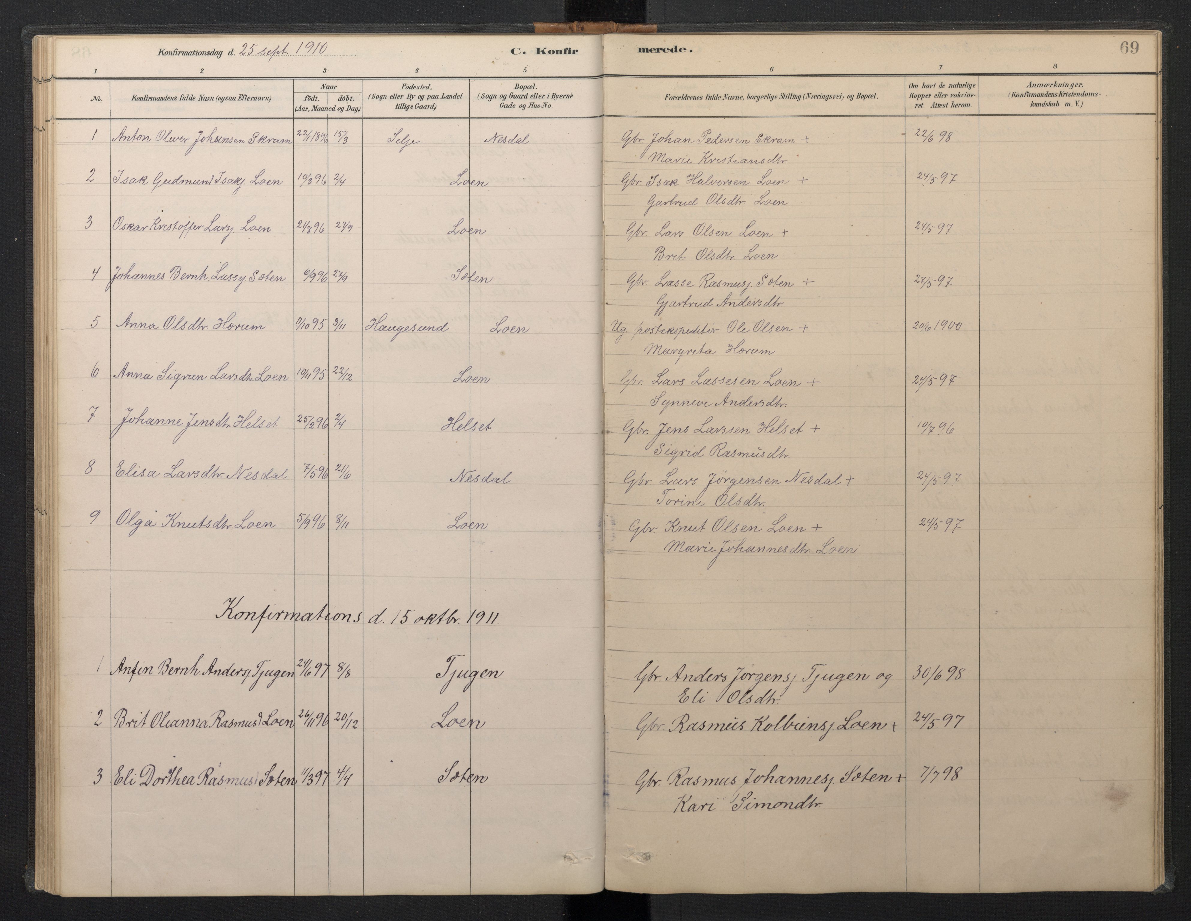 Stryn Sokneprestembete, AV/SAB-A-82501: Parish register (copy) no. B 3, 1881-1918, p. 68b-69a