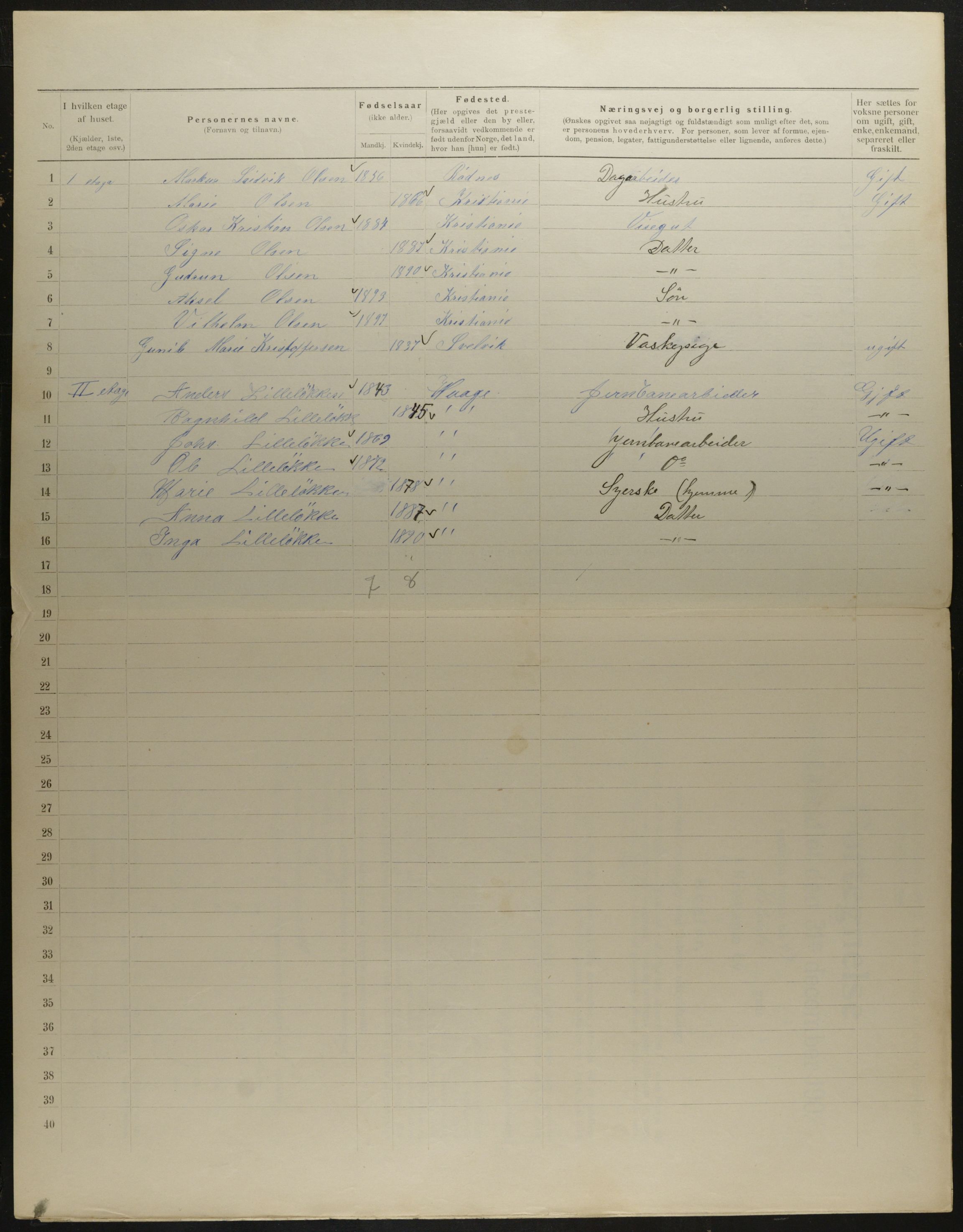 OBA, Municipal Census 1901 for Kristiania, 1901, p. 6732