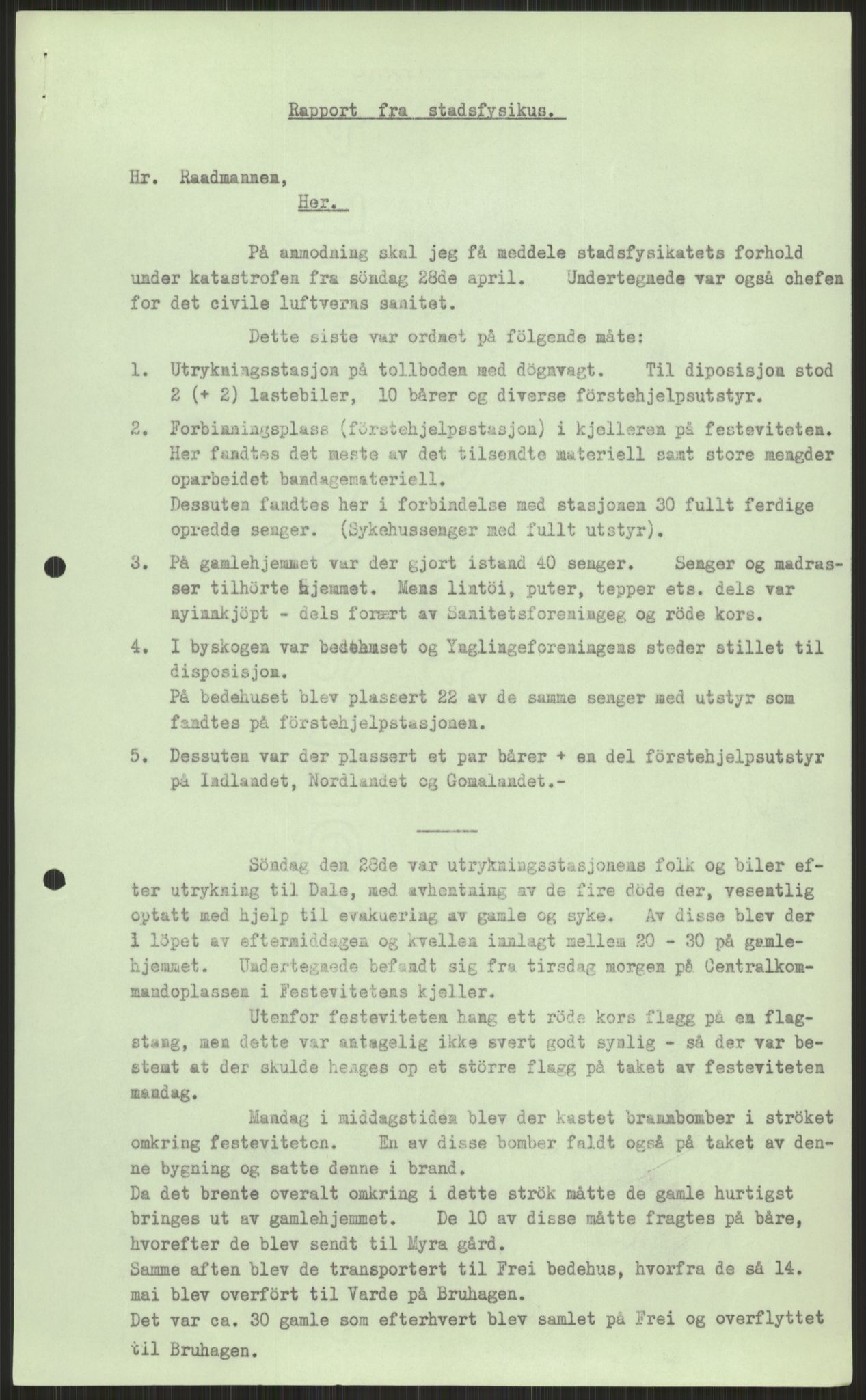 Forsvaret, Forsvarets krigshistoriske avdeling, AV/RA-RAFA-2017/Y/Ya/L0015: II-C-11-31 - Fylkesmenn.  Rapporter om krigsbegivenhetene 1940., 1940, p. 670