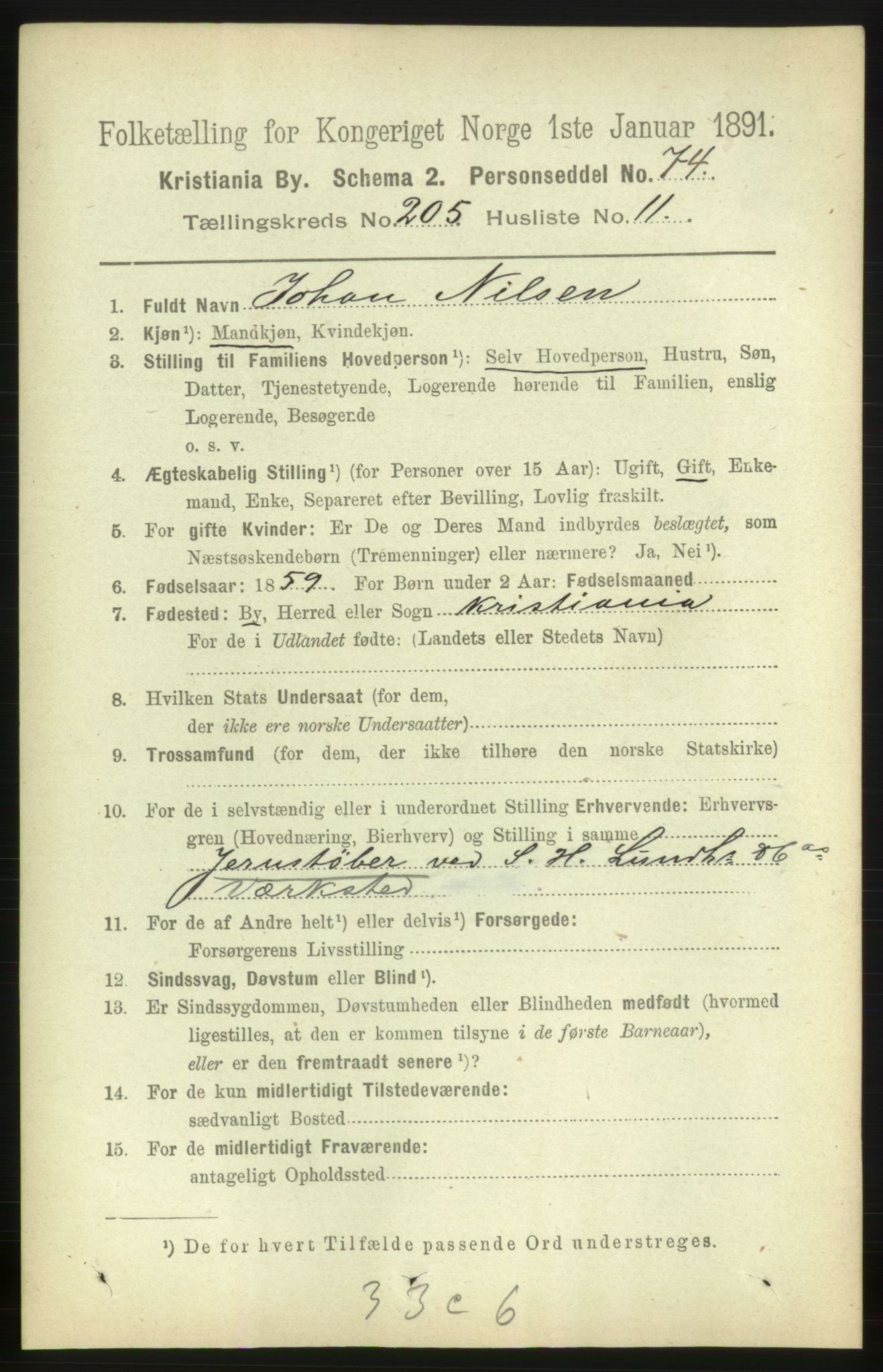 RA, 1891 census for 0301 Kristiania, 1891, p. 123809