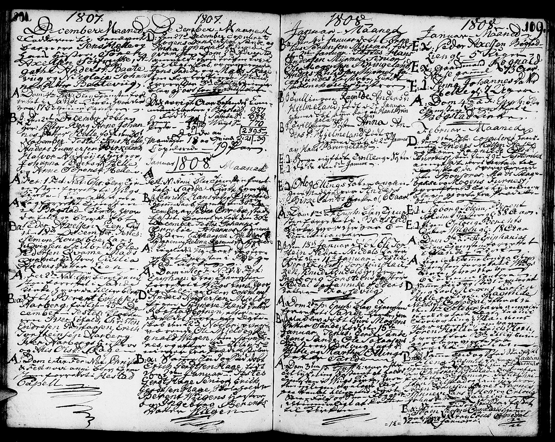 Gaular sokneprestembete, AV/SAB-A-80001/H/Haa: Parish register (official) no. A 2, 1785-1821, p. 109