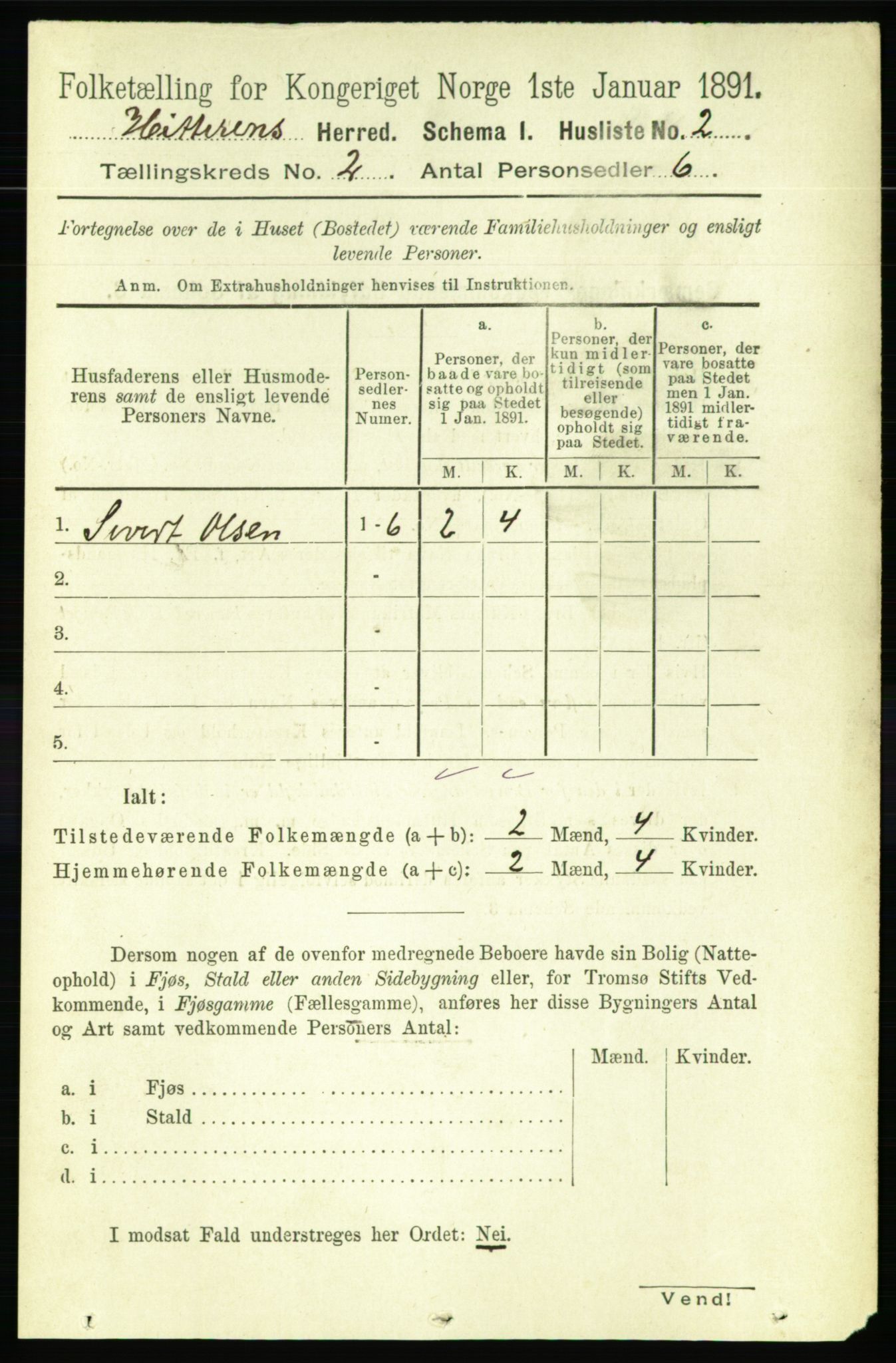 RA, 1891 census for 1617 Hitra, 1891, p. 186