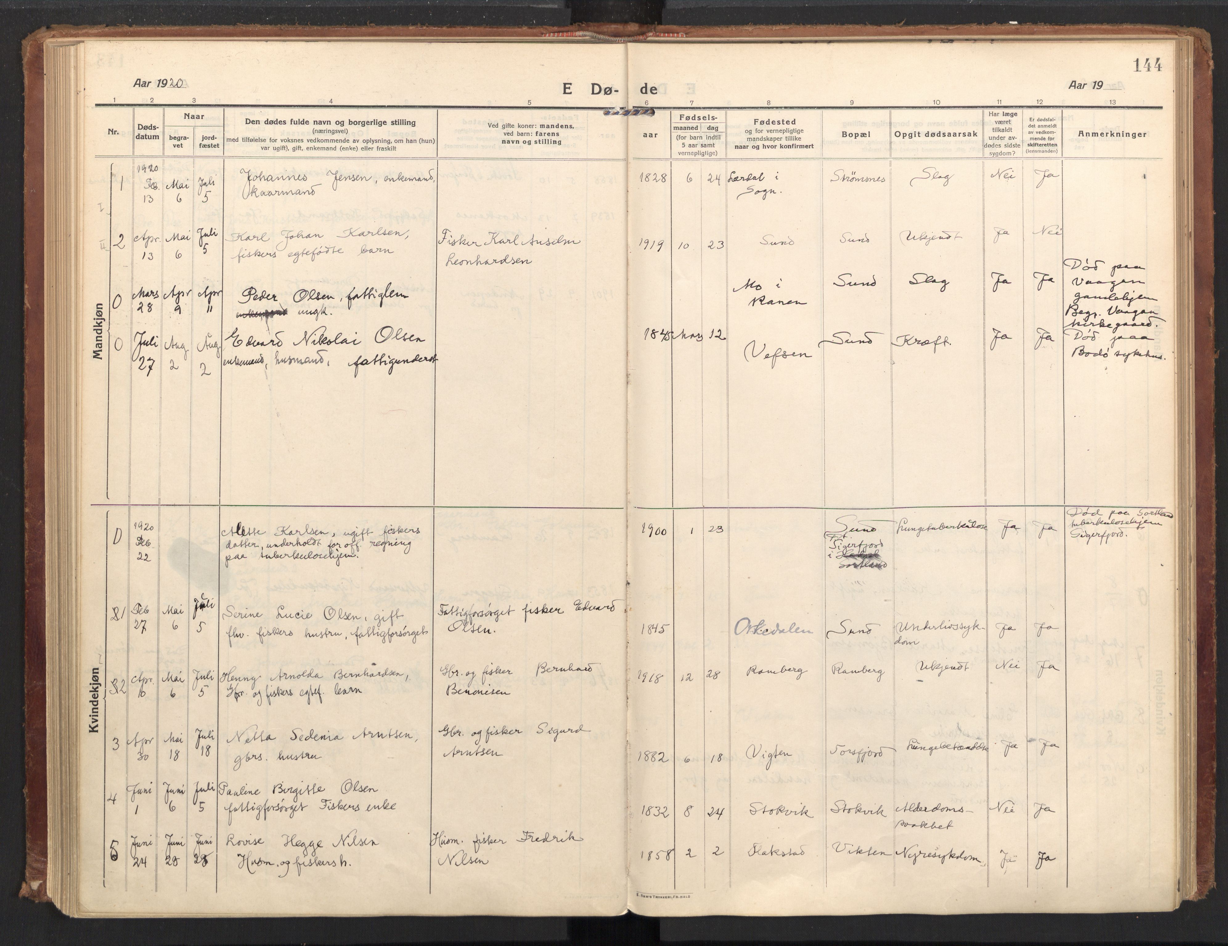 Ministerialprotokoller, klokkerbøker og fødselsregistre - Nordland, SAT/A-1459/885/L1210: Parish register (official) no. 885A10, 1916-1926, p. 144