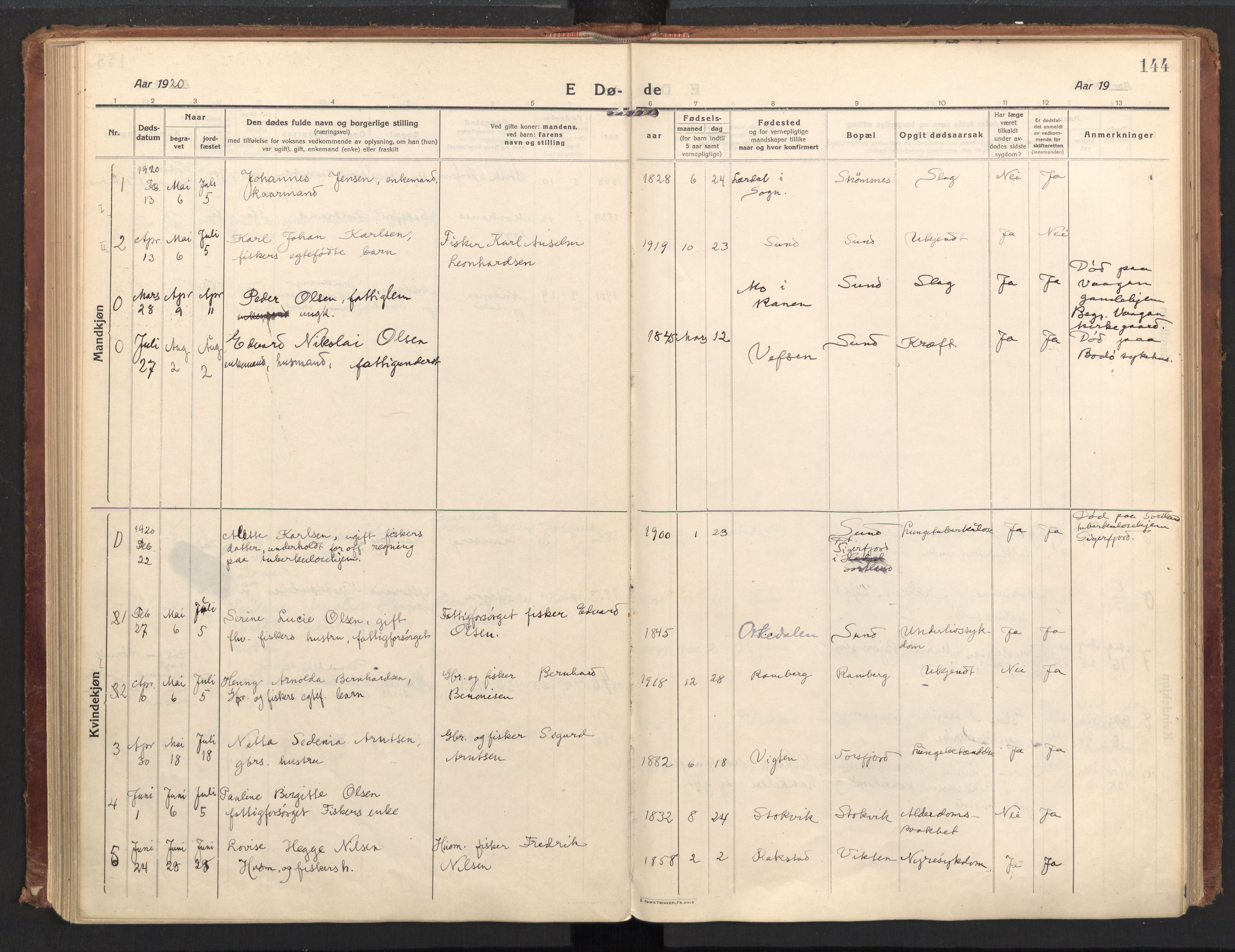 Ministerialprotokoller, klokkerbøker og fødselsregistre - Nordland, AV/SAT-A-1459/885/L1210: Parish register (official) no. 885A10, 1916-1926, p. 144