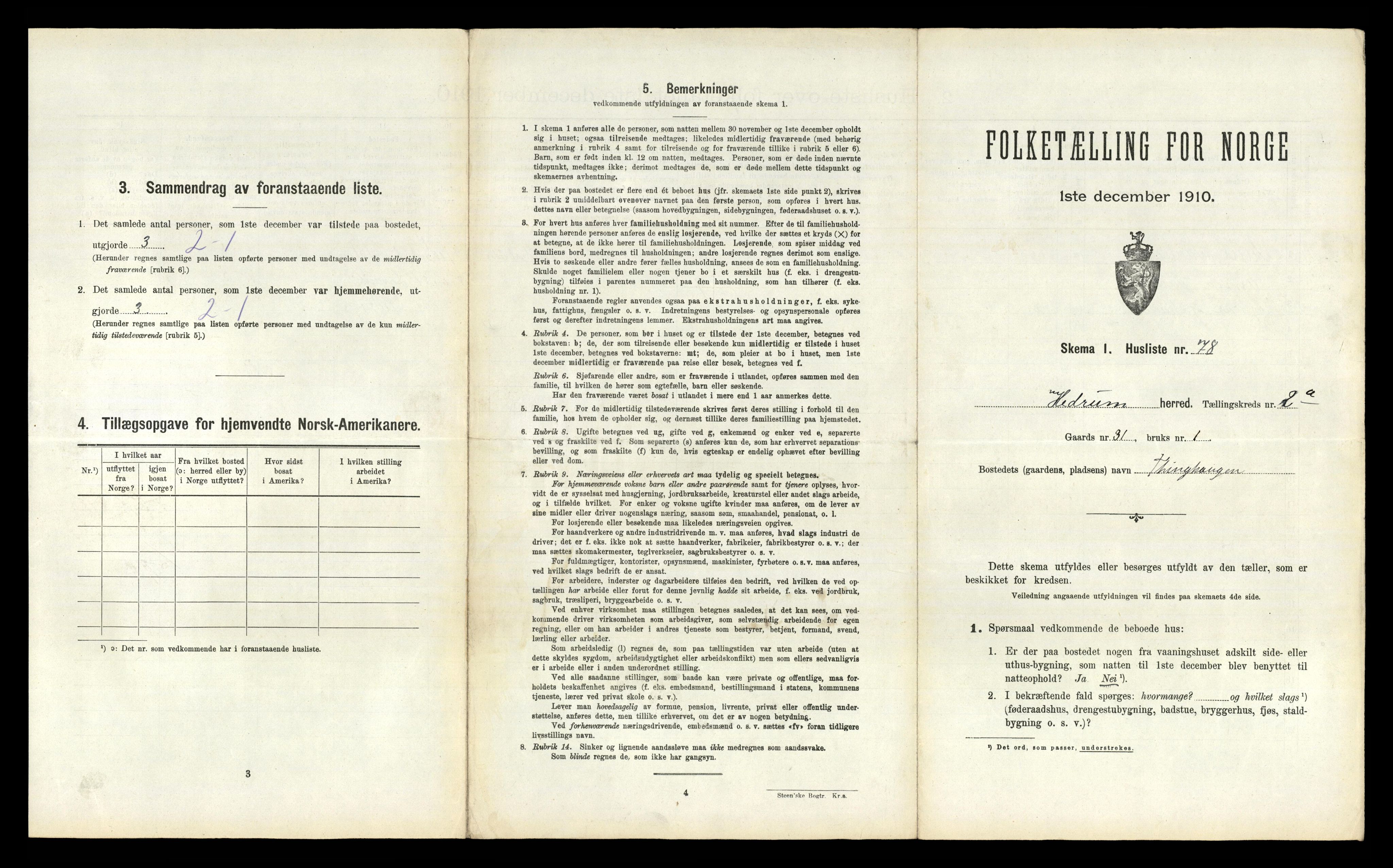 RA, 1910 census for Hedrum, 1910, p. 264