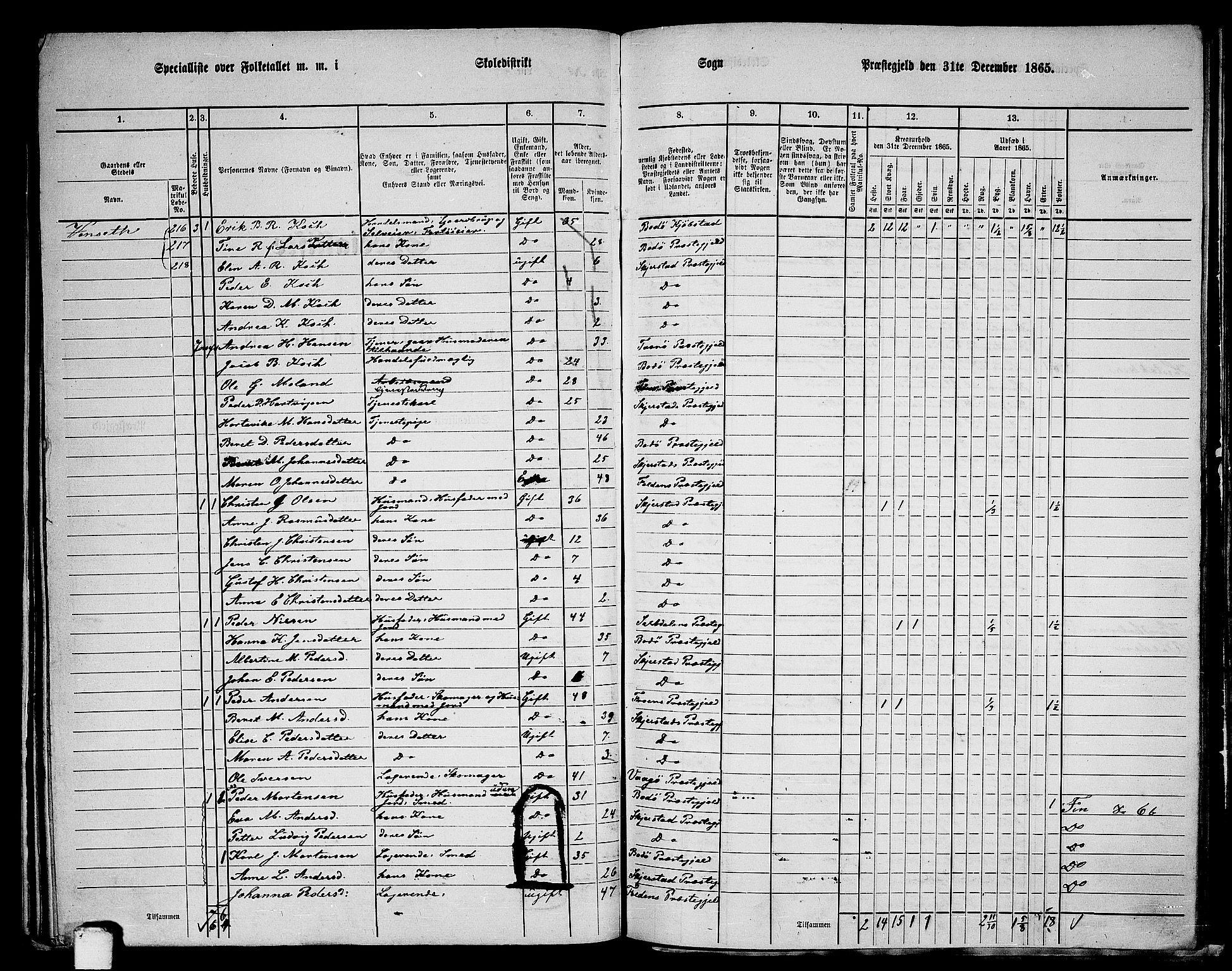 RA, 1865 census for Skjerstad, 1865, p. 110