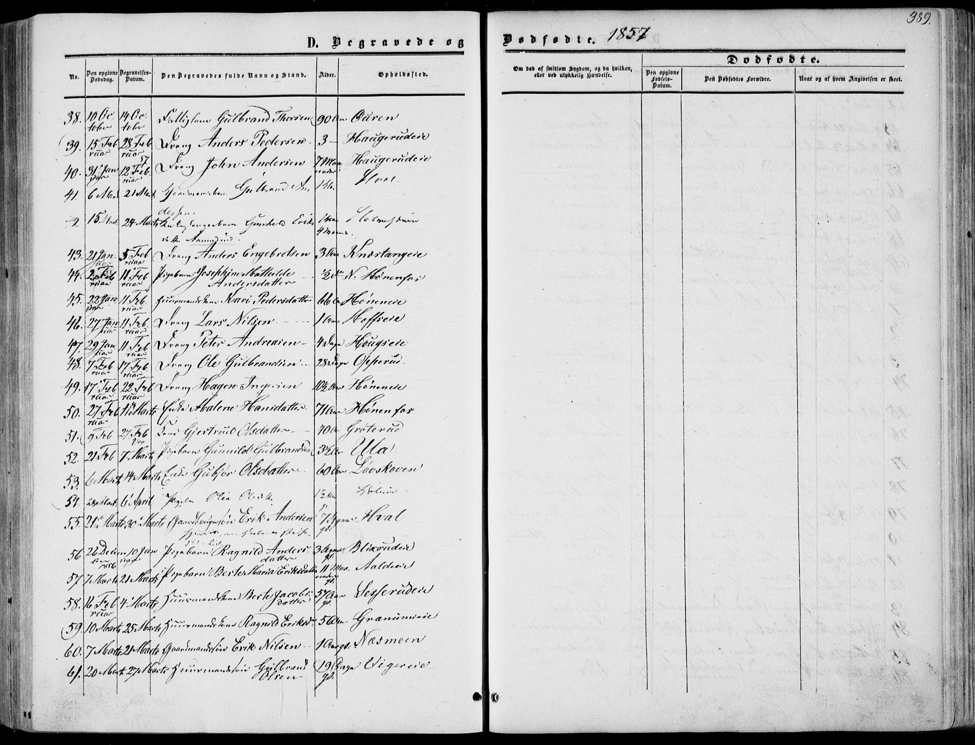 Norderhov kirkebøker, AV/SAKO-A-237/F/Fa/L0012: Parish register (official) no. 12, 1856-1865, p. 389