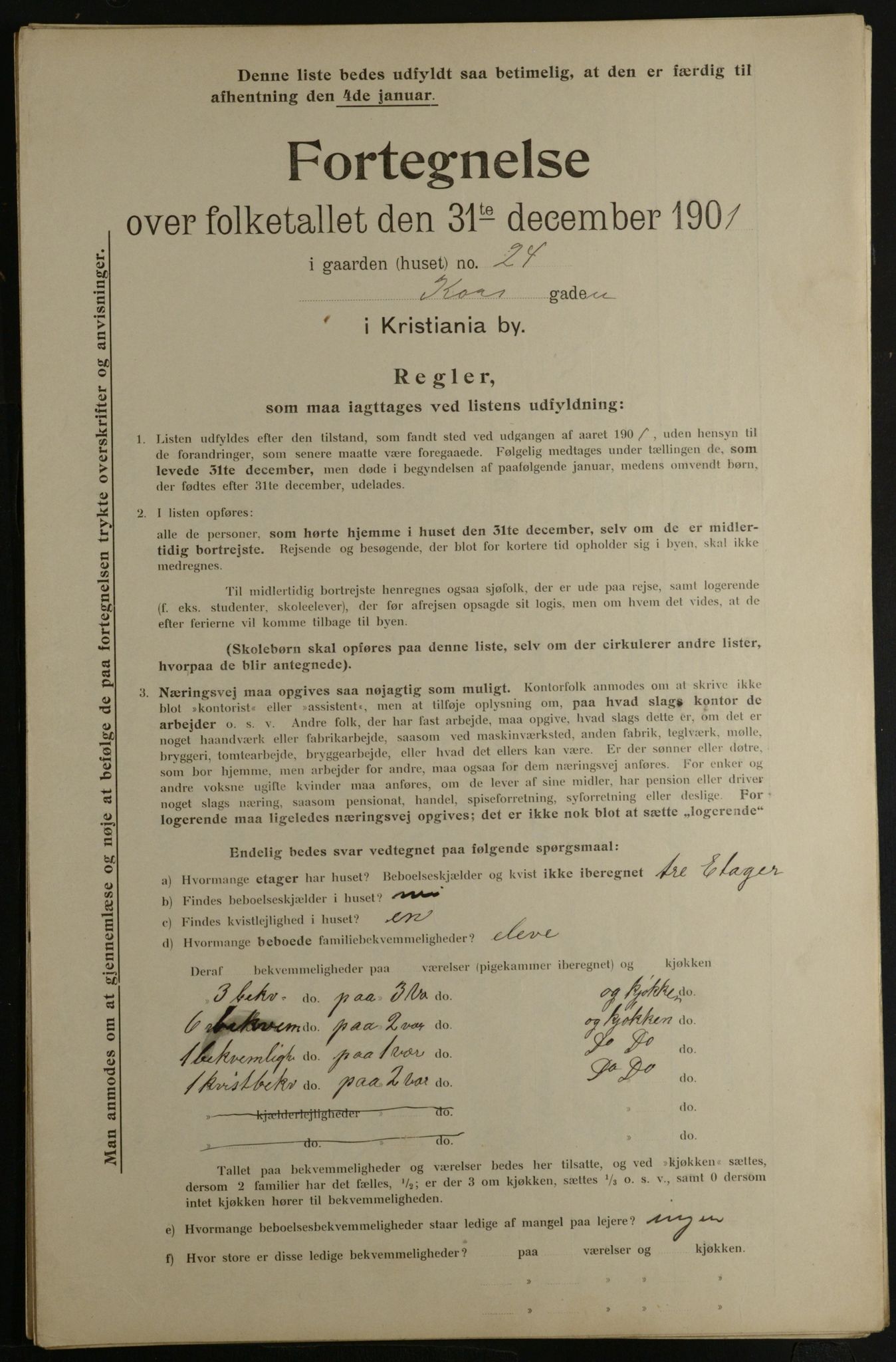 OBA, Municipal Census 1901 for Kristiania, 1901, p. 8245