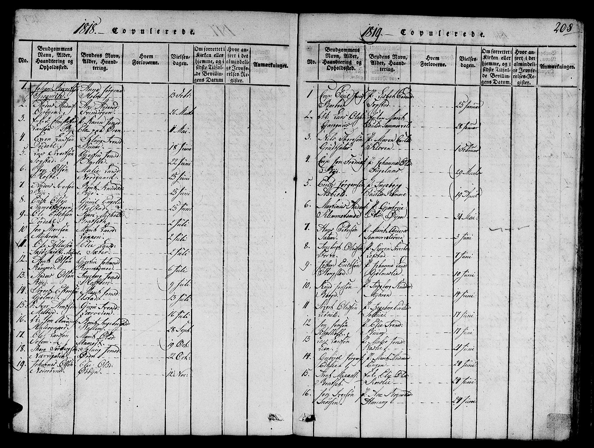 Ministerialprotokoller, klokkerbøker og fødselsregistre - Sør-Trøndelag, SAT/A-1456/668/L0803: Parish register (official) no. 668A03, 1800-1826, p. 208