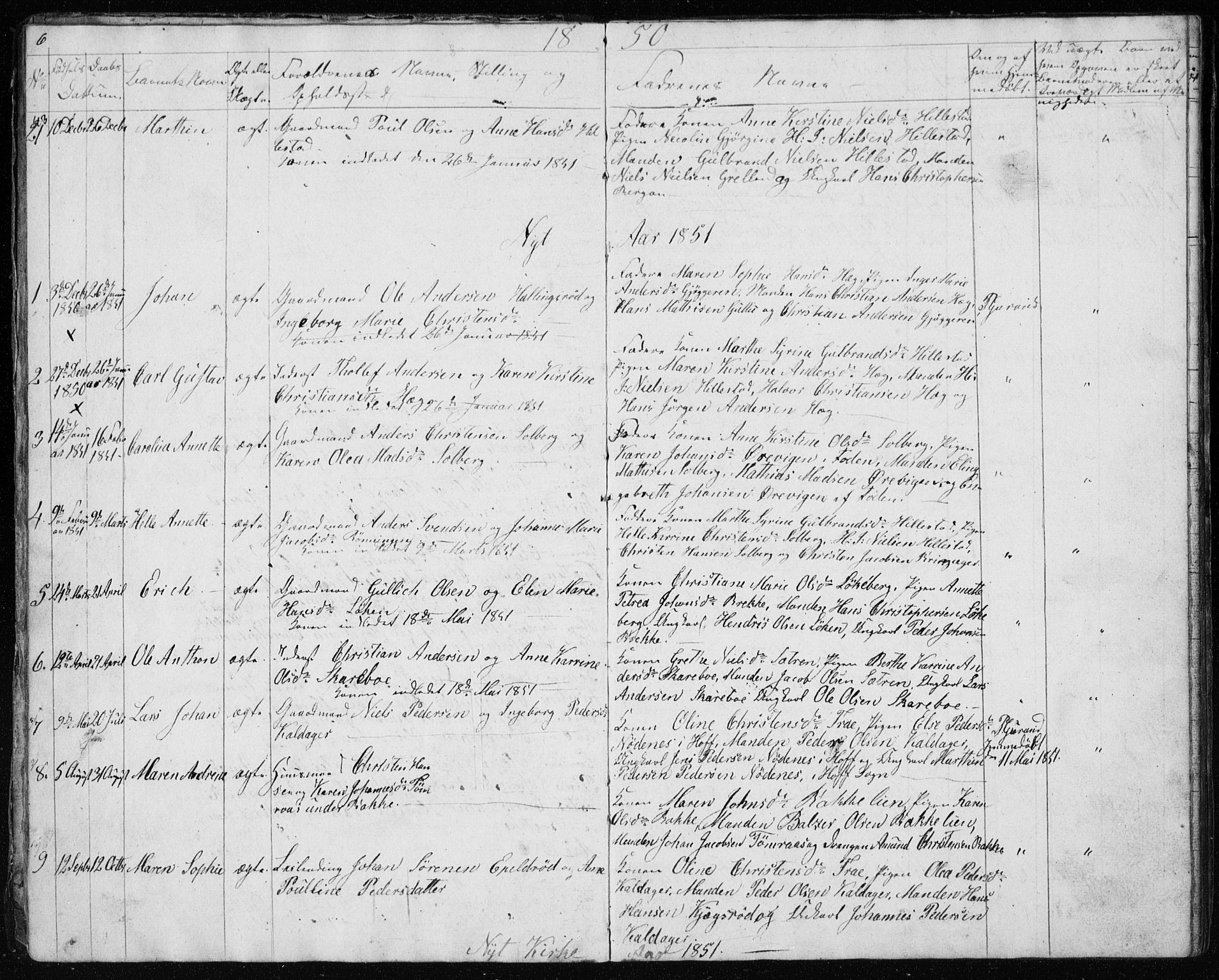 Botne kirkebøker, AV/SAKO-A-340/G/Gb/L0001: Parish register (copy) no. II 1, 1848-1860, p. 6