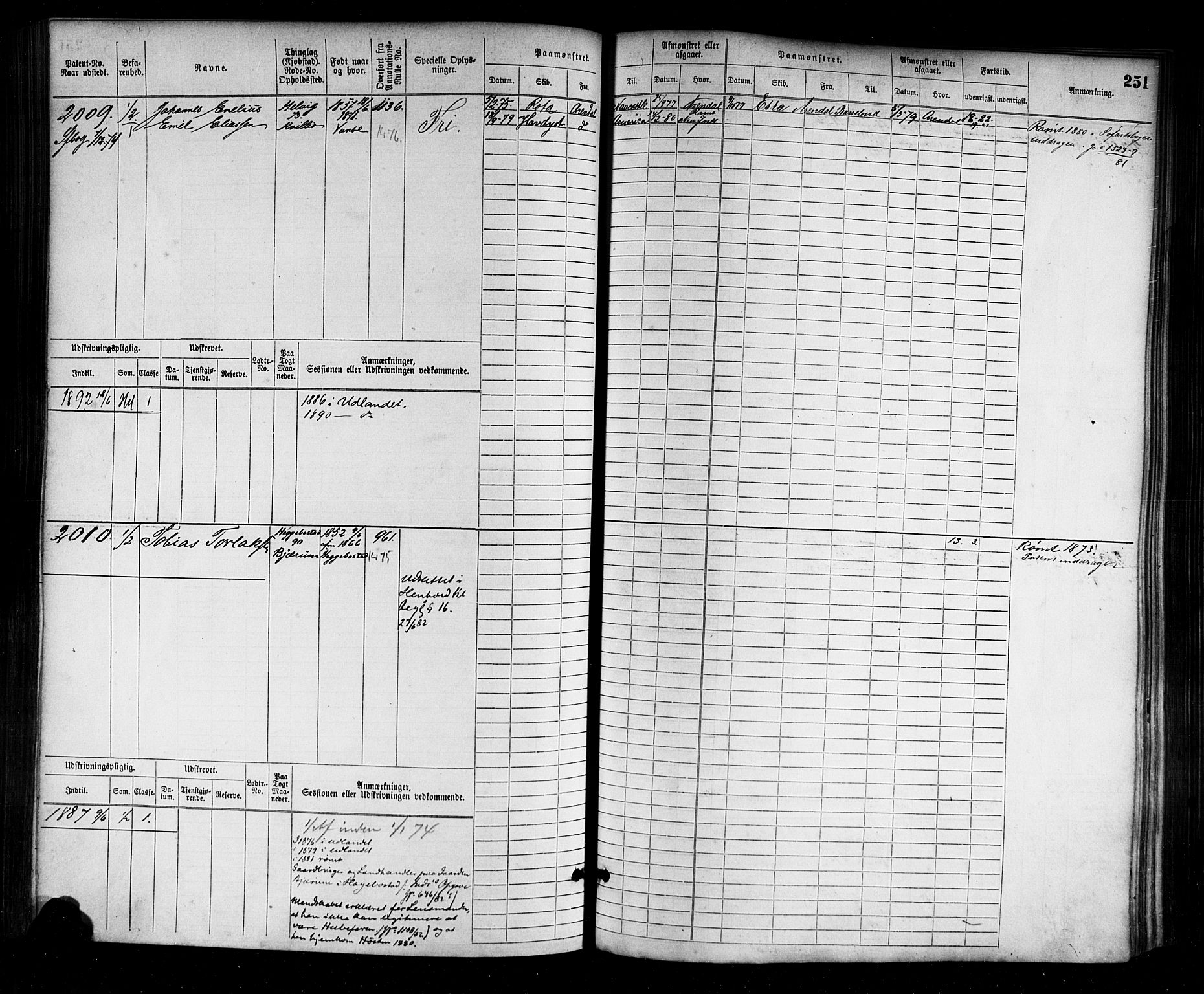 Farsund mønstringskrets, AV/SAK-2031-0017/F/Fb/L0003: Hovedrulle nr 1509-2274, M-6, 1868-1915, p. 257