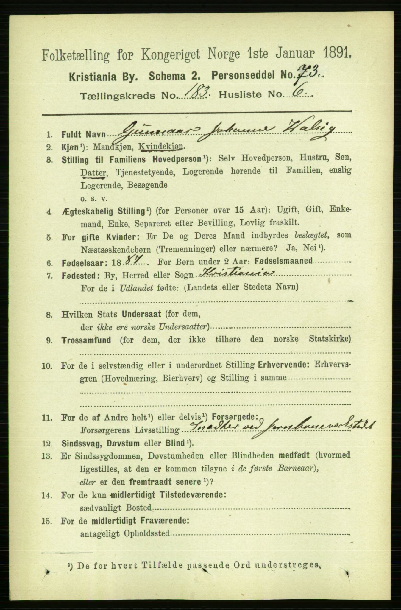 RA, 1891 census for 0301 Kristiania, 1891, p. 109555