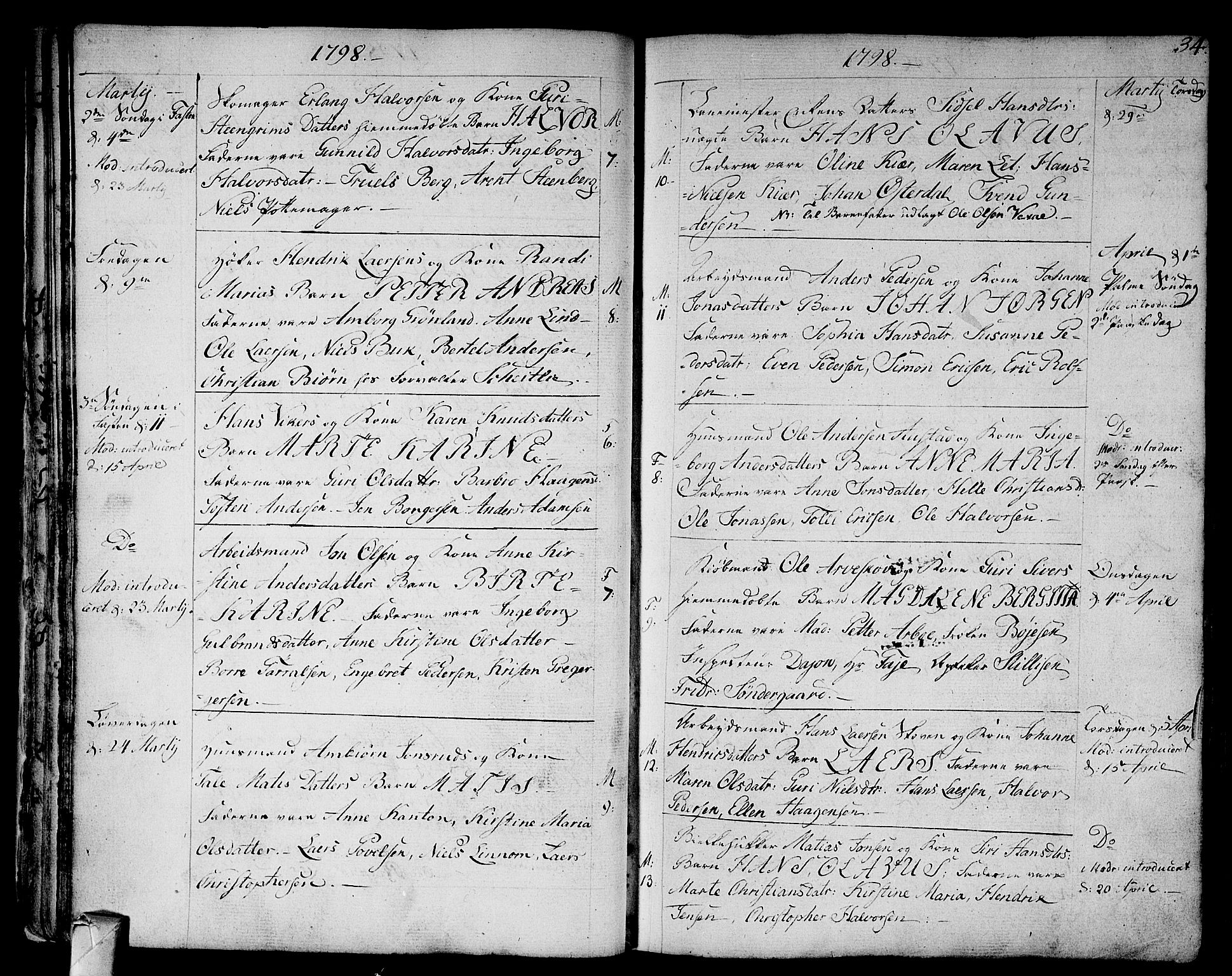 Strømsø kirkebøker, AV/SAKO-A-246/F/Fa/L0010: Parish register (official) no. I 10, 1792-1822, p. 34