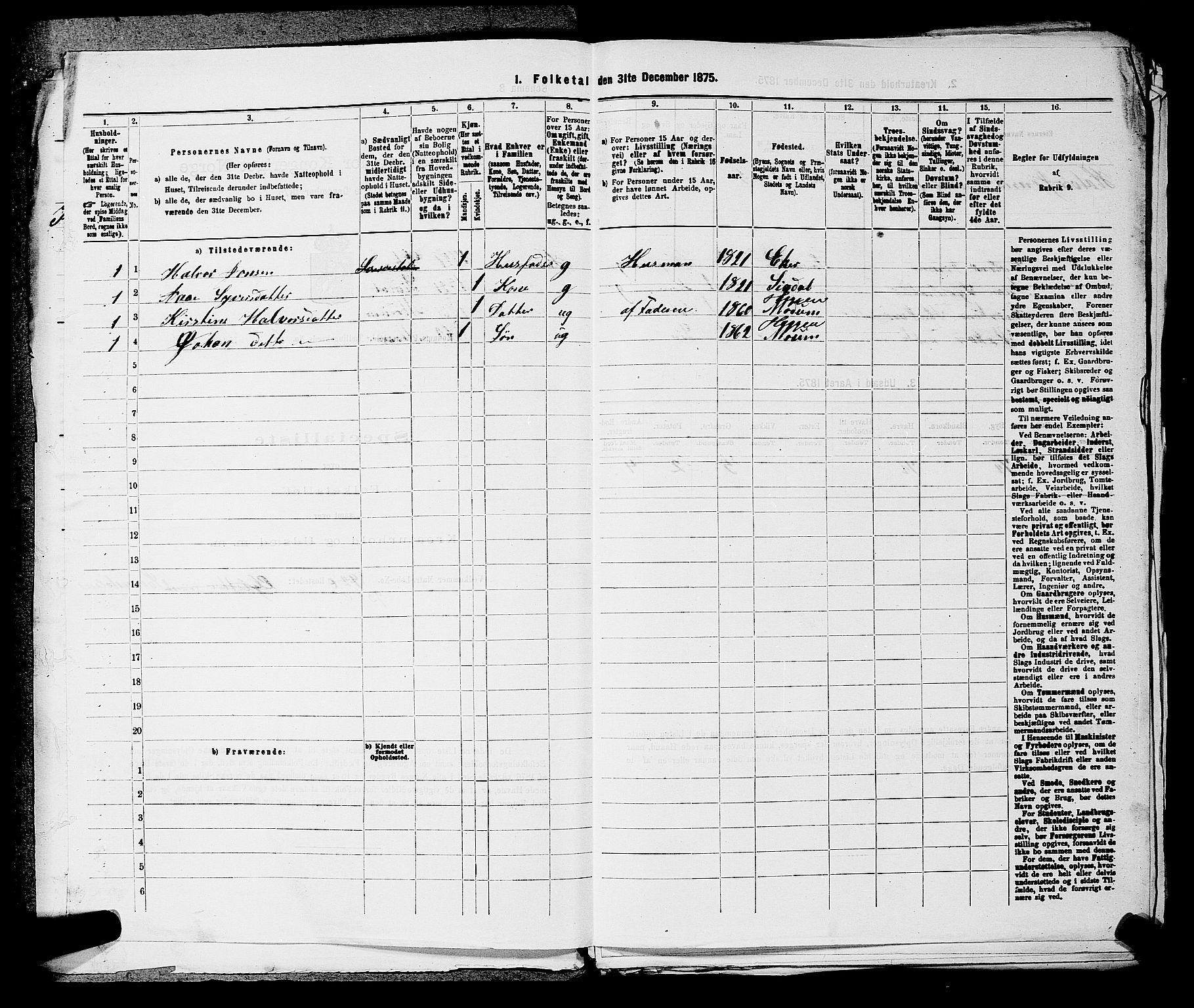 SAKO, 1875 census for 0623P Modum, 1875, p. 709