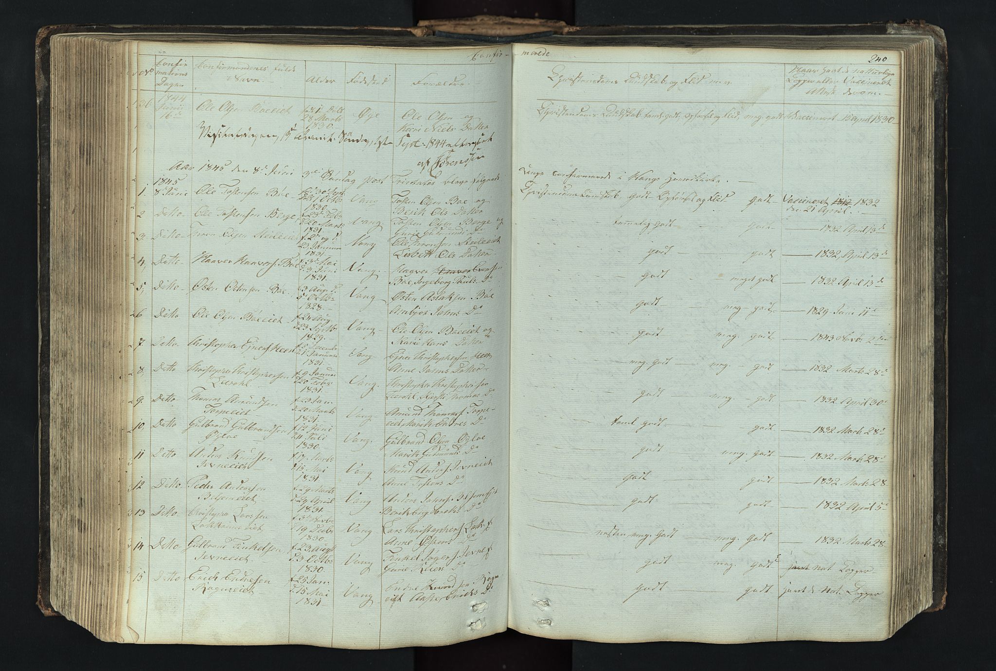Vang prestekontor, Valdres, SAH/PREST-140/H/Hb/L0004: Parish register (copy) no. 4, 1835-1892, p. 240