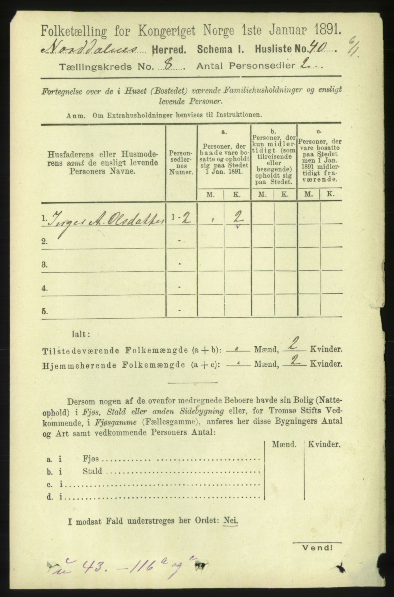 RA, 1891 census for 1524 Norddal, 1891, p. 1554