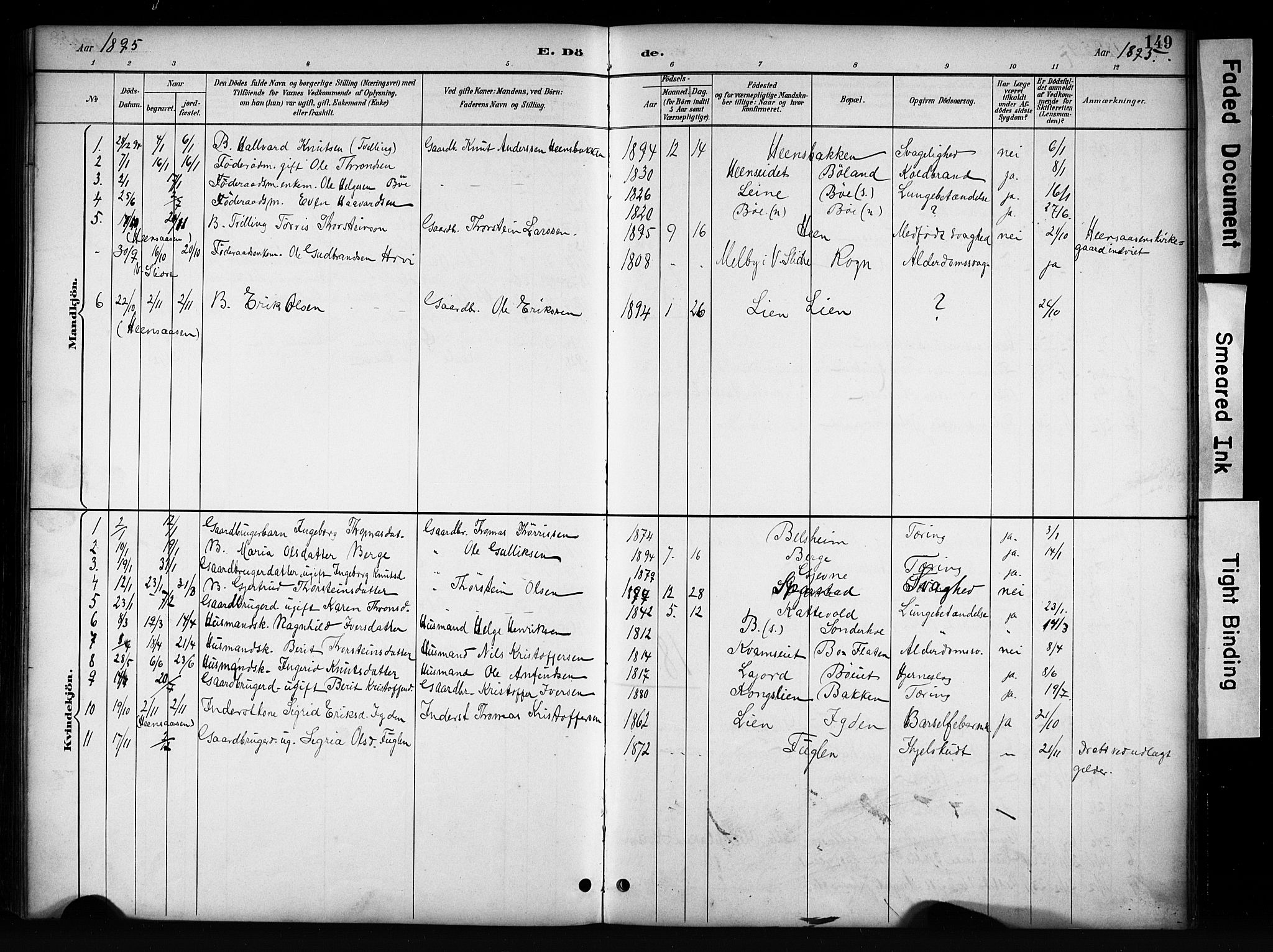 Vang prestekontor, Valdres, SAH/PREST-140/H/Hb/L0006: Parish register (copy) no. 6, 1893-1918, p. 149