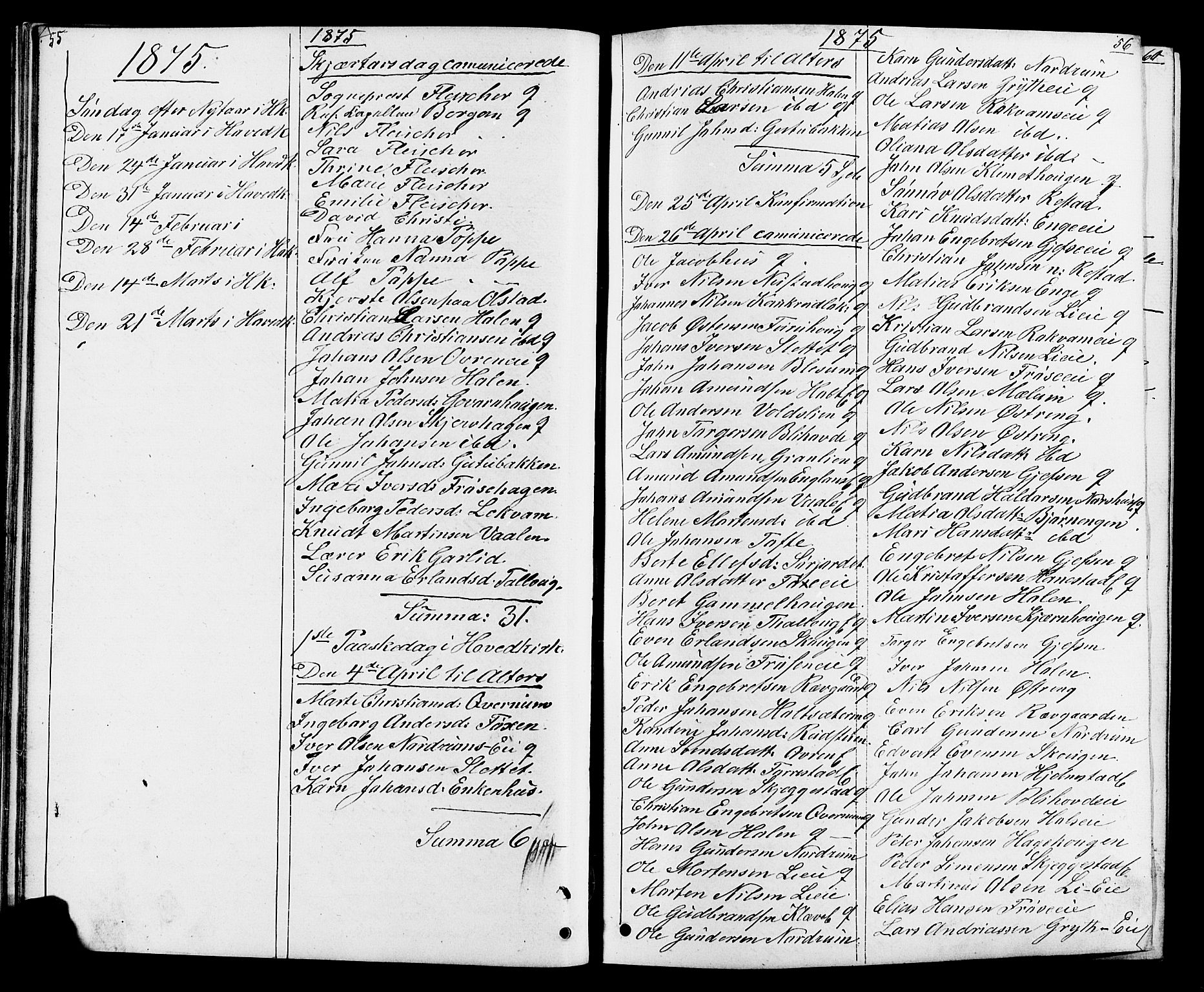 Østre Gausdal prestekontor, SAH/PREST-092/H/Ha/Hab/L0001: Parish register (copy) no. 1, 1863-1893, p. 55-56