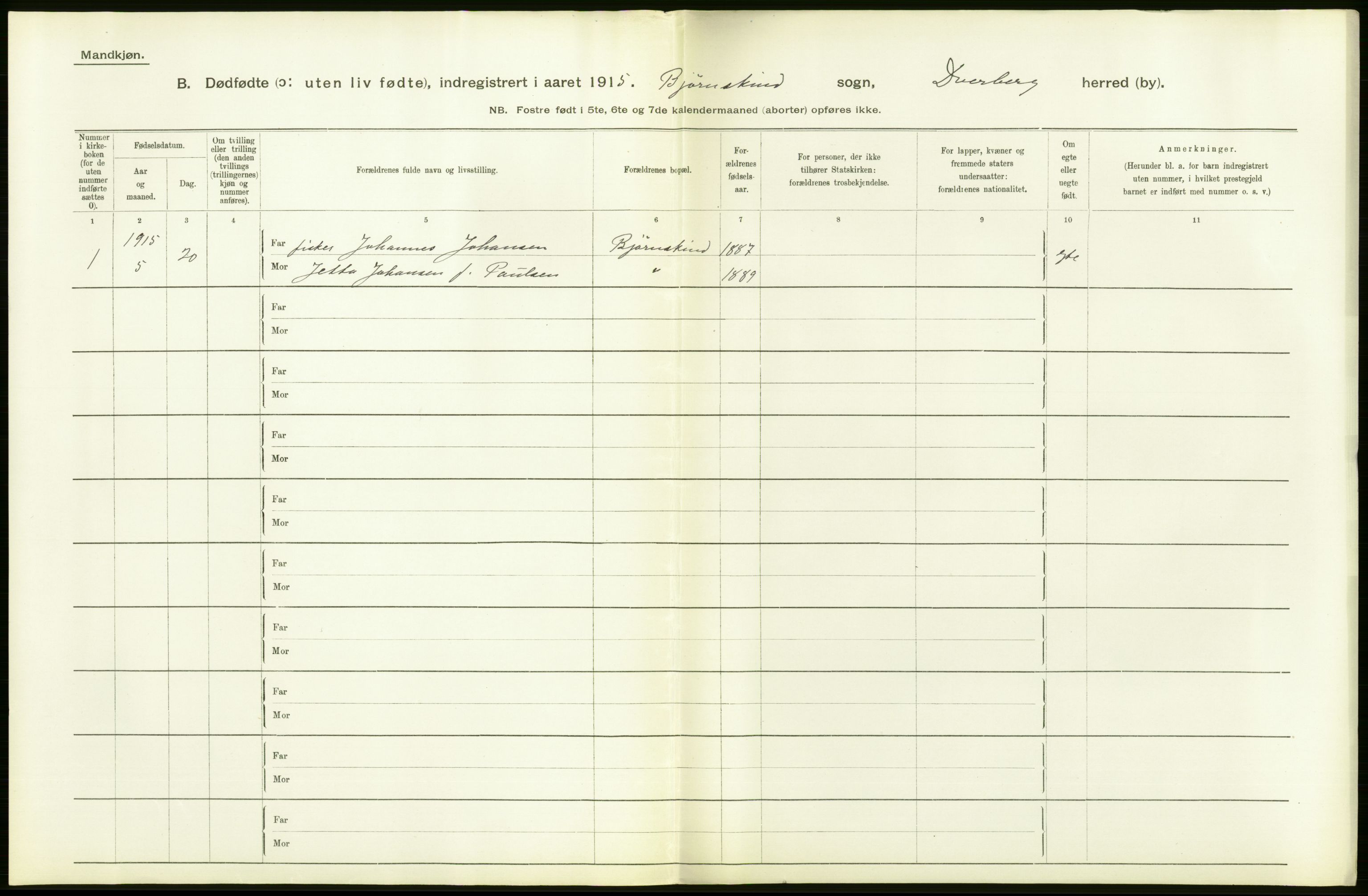 Statistisk sentralbyrå, Sosiodemografiske emner, Befolkning, RA/S-2228/D/Df/Dfb/Dfbe/L0050: Nordlands amt: Døde, dødfødte. Bygder og byer., 1915, p. 78