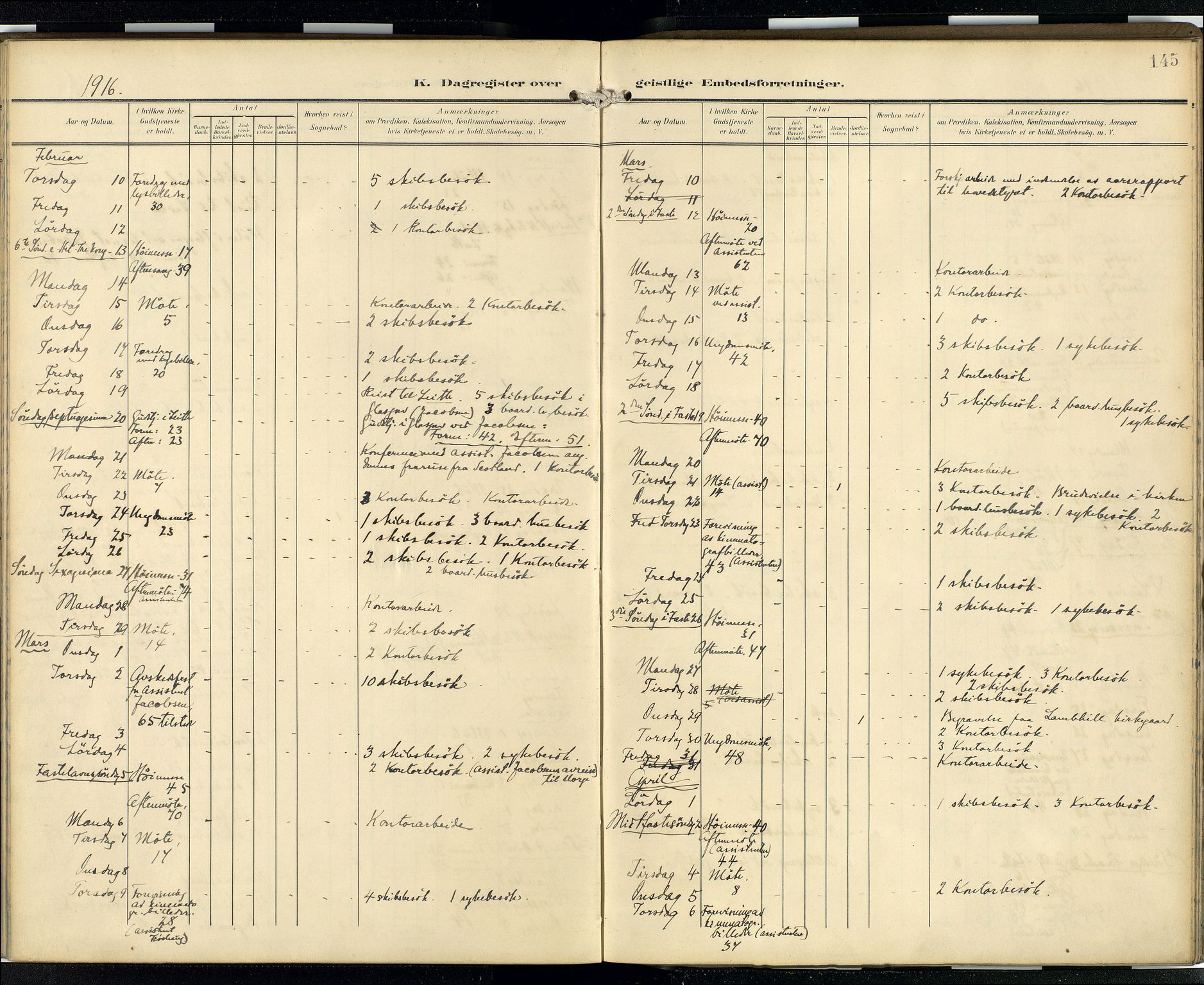 Den norske sjømannsmisjon i utlandet/Skotske havner (Leith, Glasgow), AV/SAB-SAB/PA-0100/H/Ha/Hab/L0001: Parish register (official) no. B 1, 1902-1931, p. 144b-145a