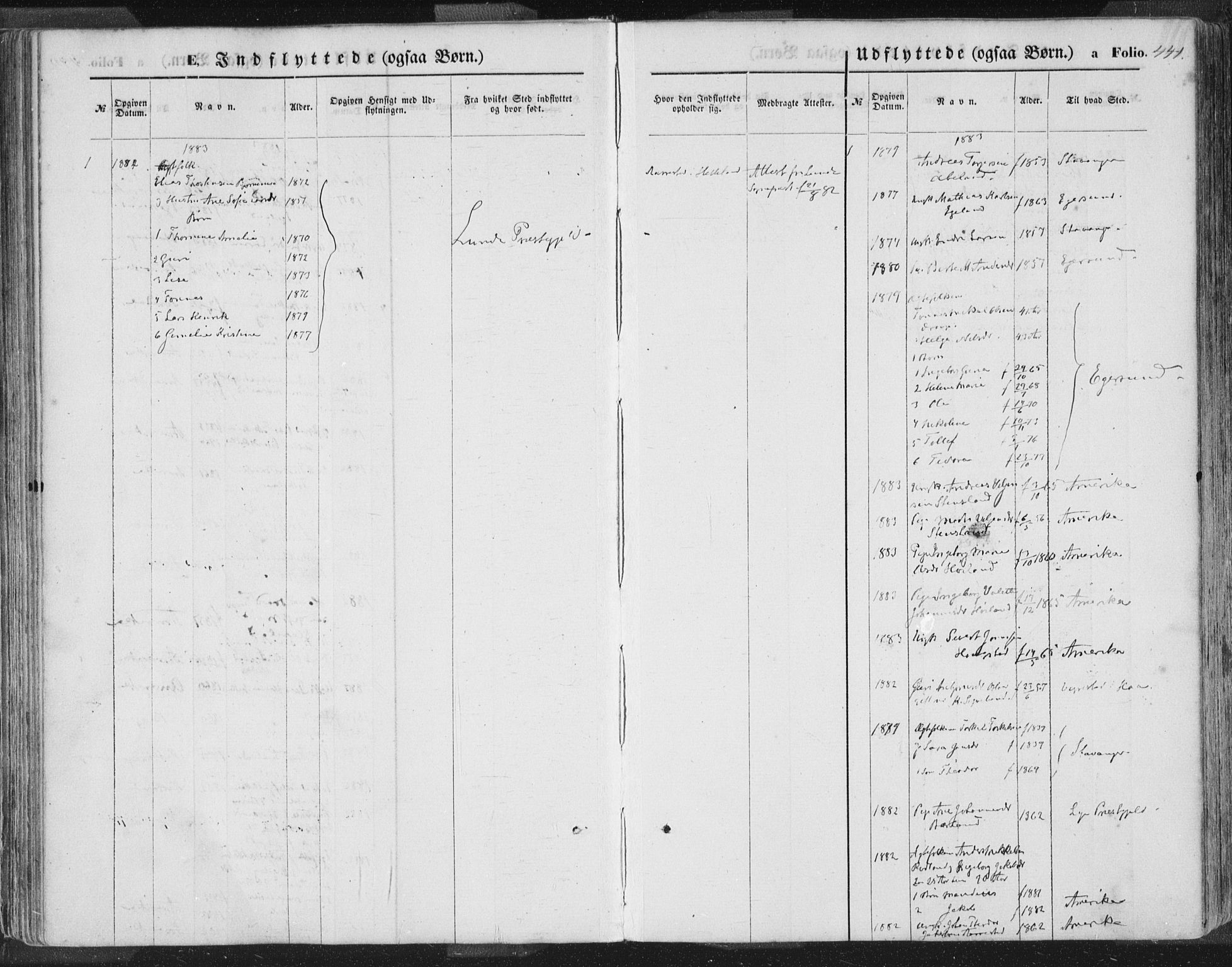 Helleland sokneprestkontor, AV/SAST-A-101810: Parish register (official) no. A 7.2, 1863-1886, p. 441