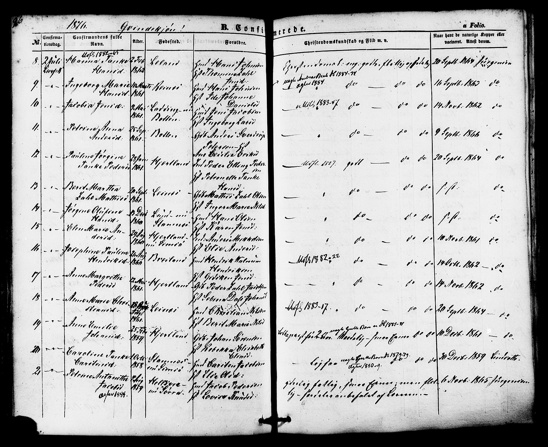 Ministerialprotokoller, klokkerbøker og fødselsregistre - Nordland, AV/SAT-A-1459/830/L0448: Parish register (official) no. 830A12, 1855-1878, p. 96