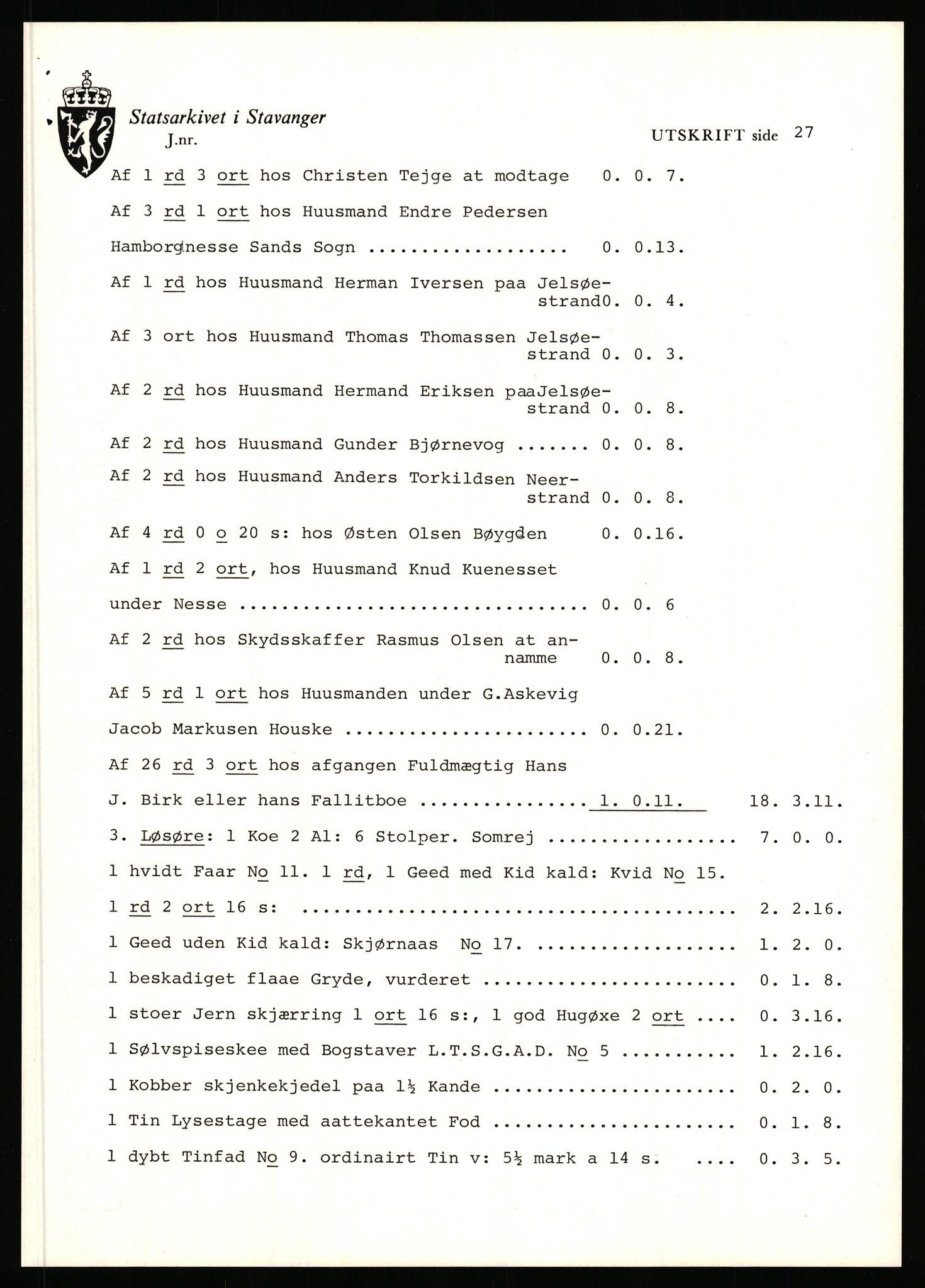 Statsarkivet i Stavanger, AV/SAST-A-101971/03/Y/Yj/L0003: Avskrifter sortert etter gårdsnavn: Askje - Auglend, 1750-1930, p. 76