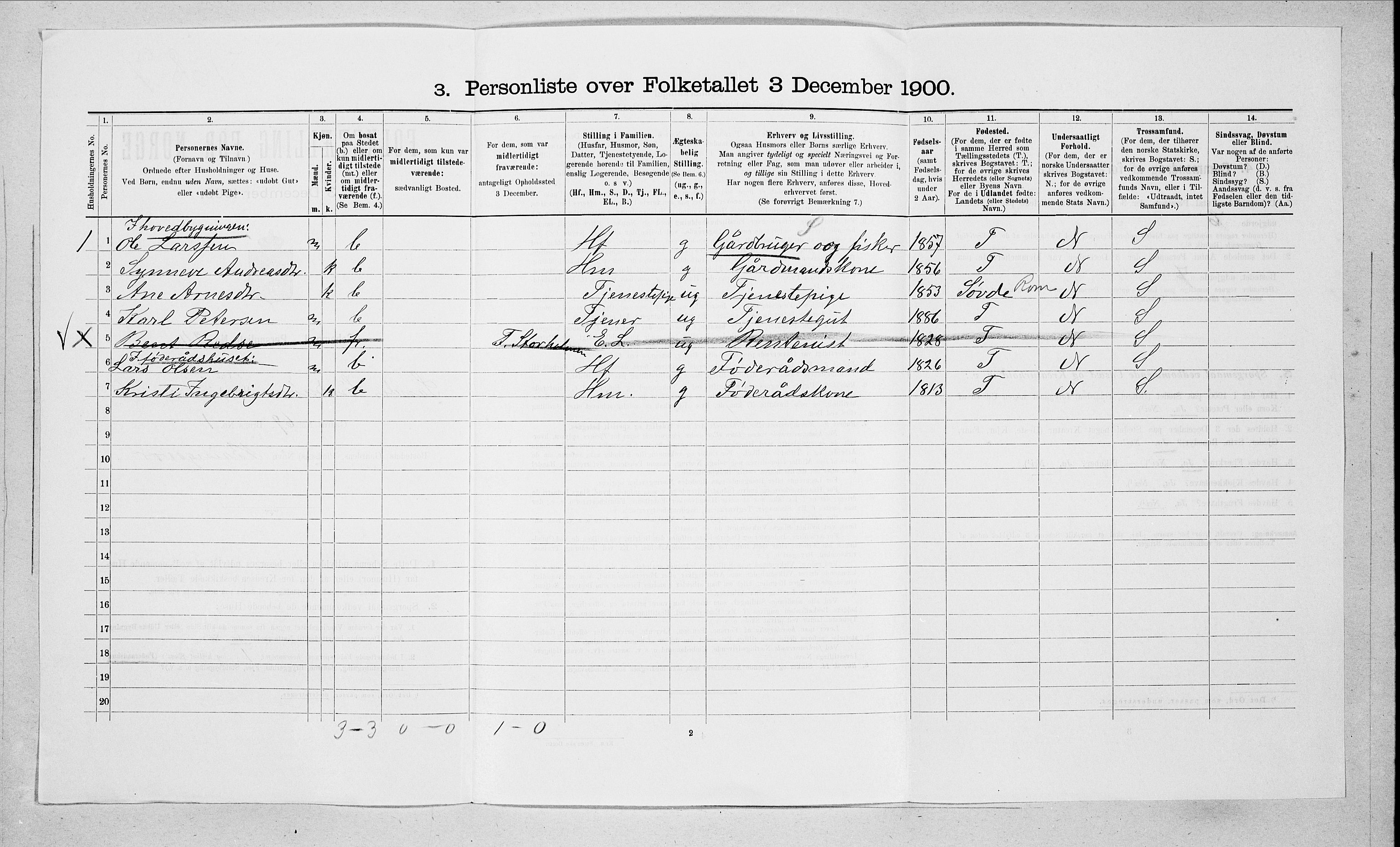 SAT, 1900 census for Sande, 1900, p. 656