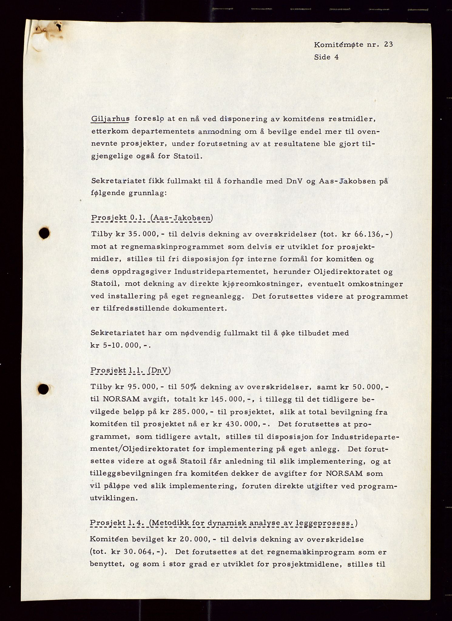 Industridepartementet, Oljekontoret, AV/SAST-A-101348/Di/L0001: DWP, møter juni - november, komiteemøter nr. 19 - 26, 1973-1974, p. 627