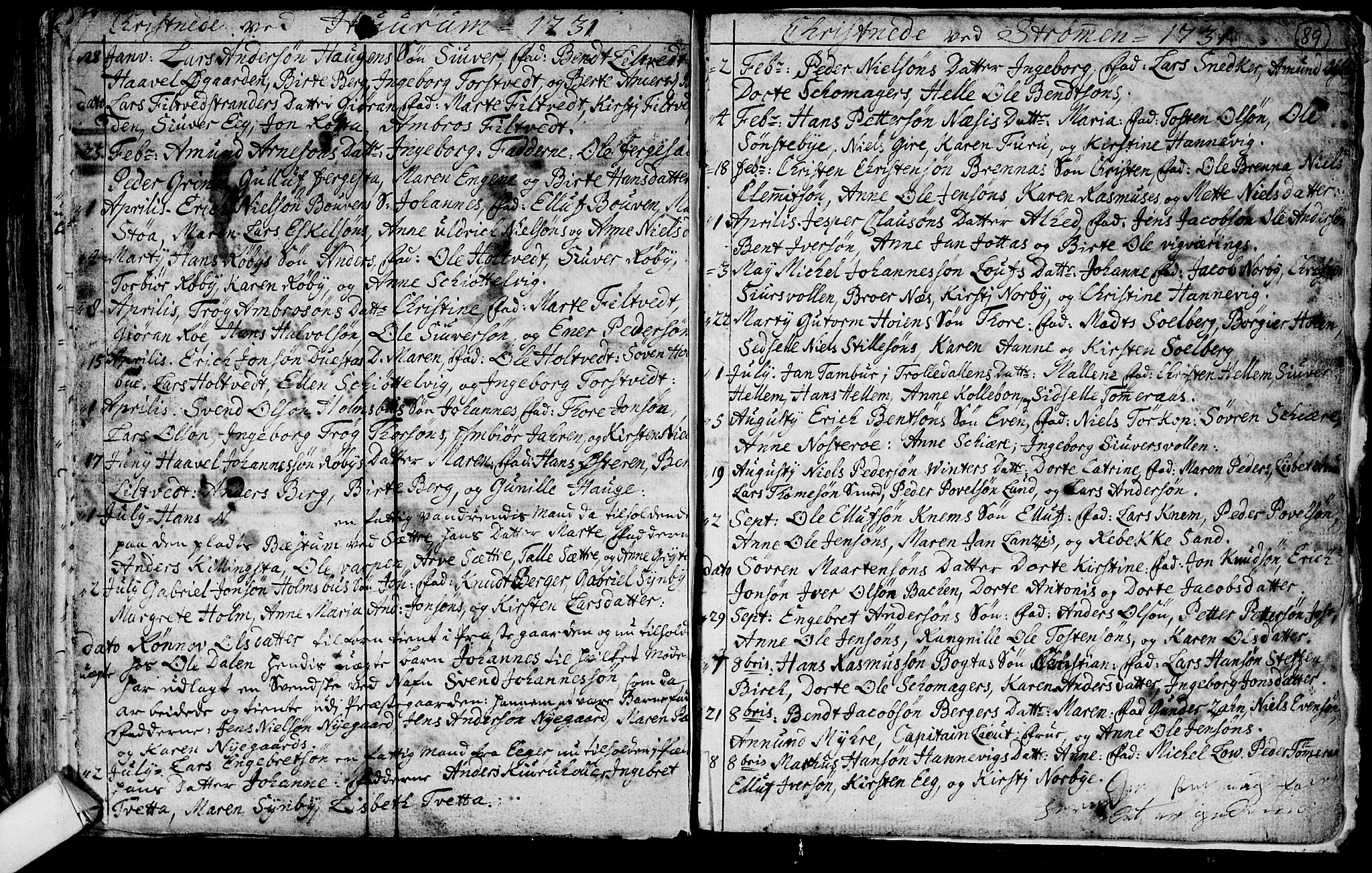 Hurum kirkebøker, AV/SAKO-A-229/F/Fa/L0001: Parish register (official) no. 1, 1715-1732, p. 89