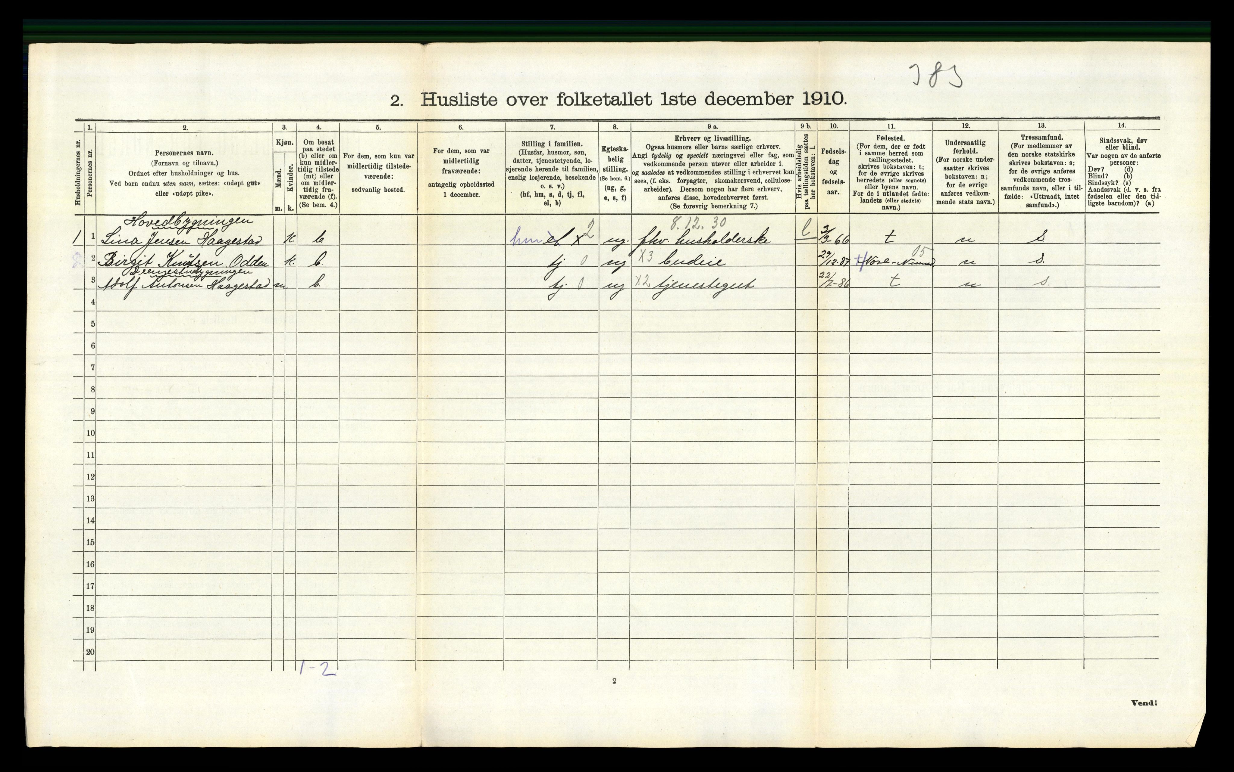 RA, 1910 census for Våle, 1910, p. 167