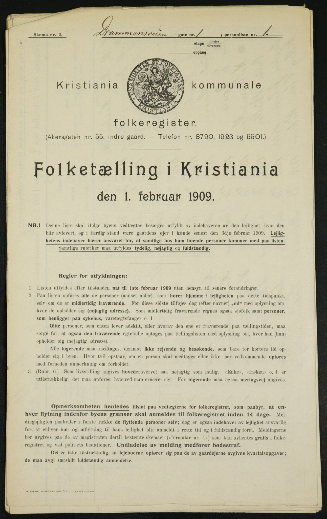 OBA, Municipal Census 1909 for Kristiania, 1909, p. 14799
