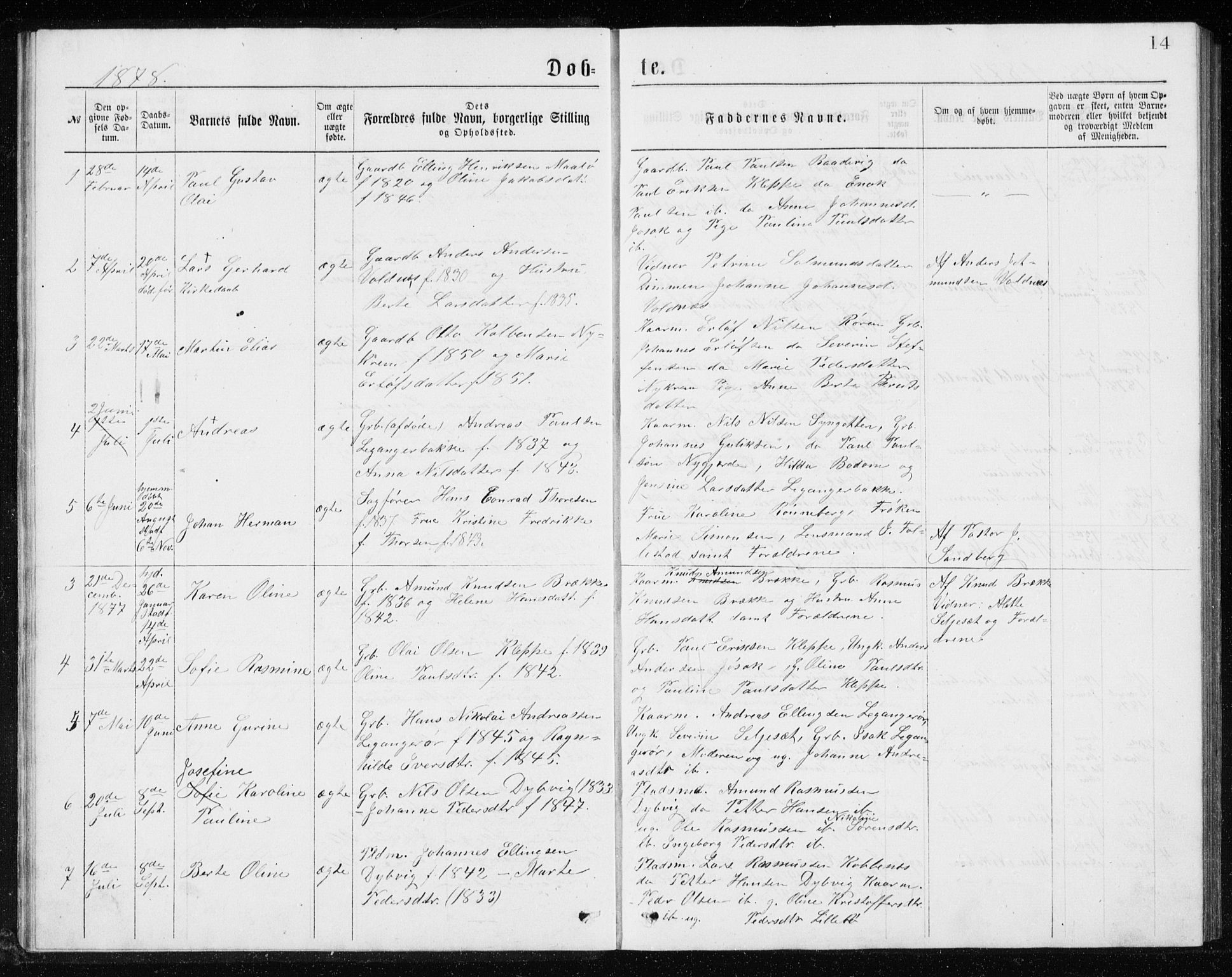 Ministerialprotokoller, klokkerbøker og fødselsregistre - Møre og Romsdal, AV/SAT-A-1454/508/L0097: Parish register (copy) no. 508C01, 1873-1897, p. 14