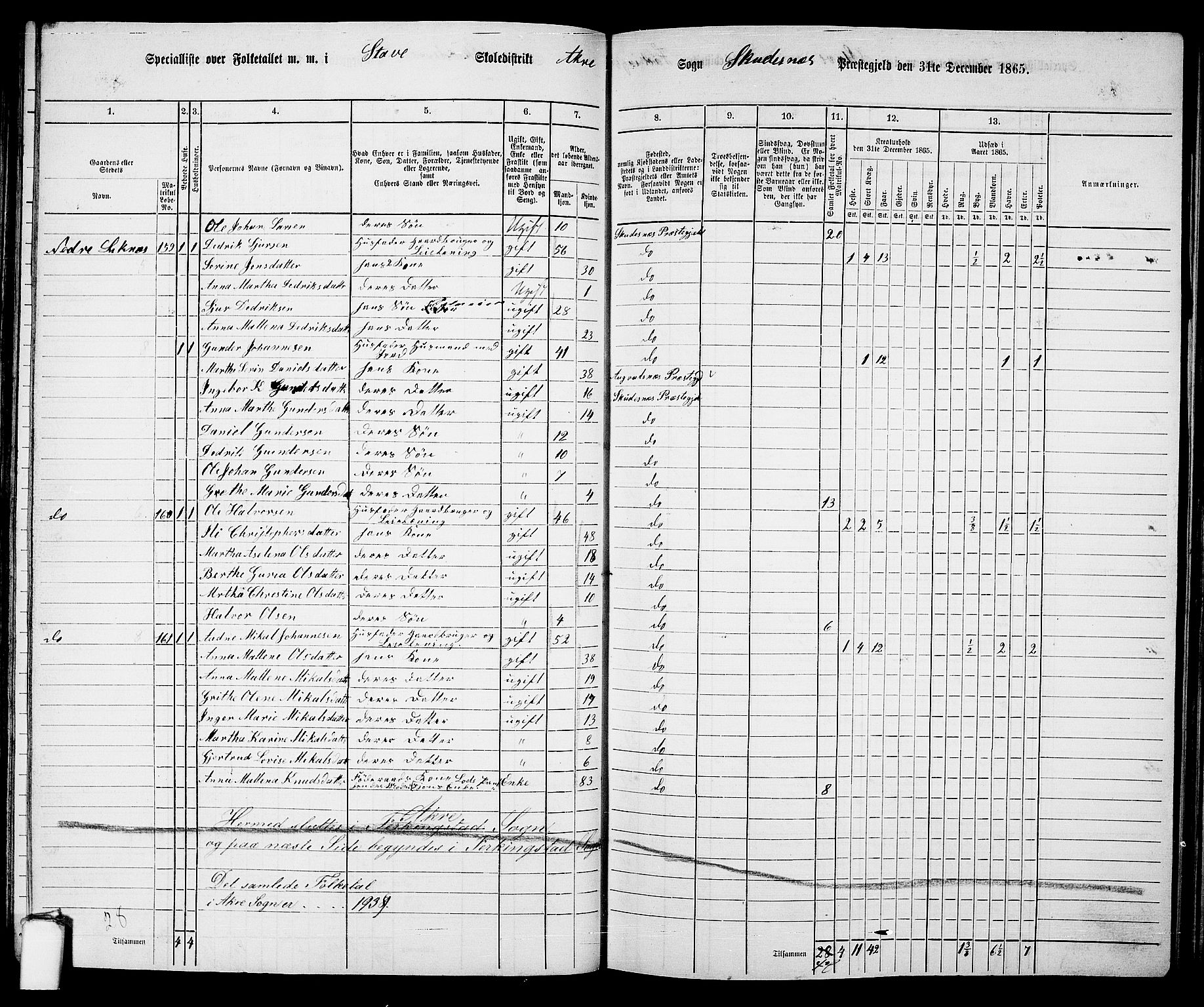 RA, 1865 census for Skudenes, 1865, p. 89