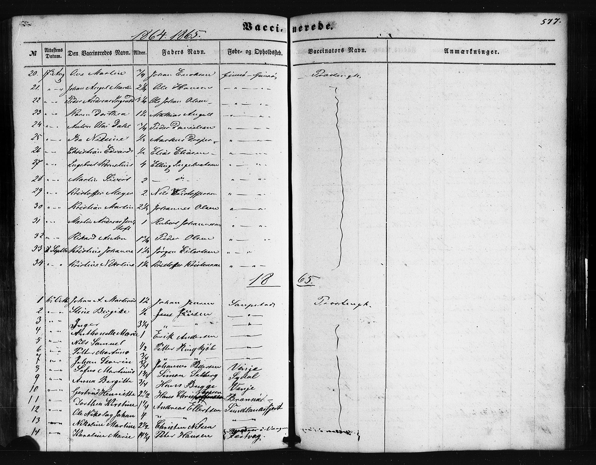 Ministerialprotokoller, klokkerbøker og fødselsregistre - Nordland, AV/SAT-A-1459/876/L1095: Parish register (official) no. 876A01, 1863-1885, p. 577