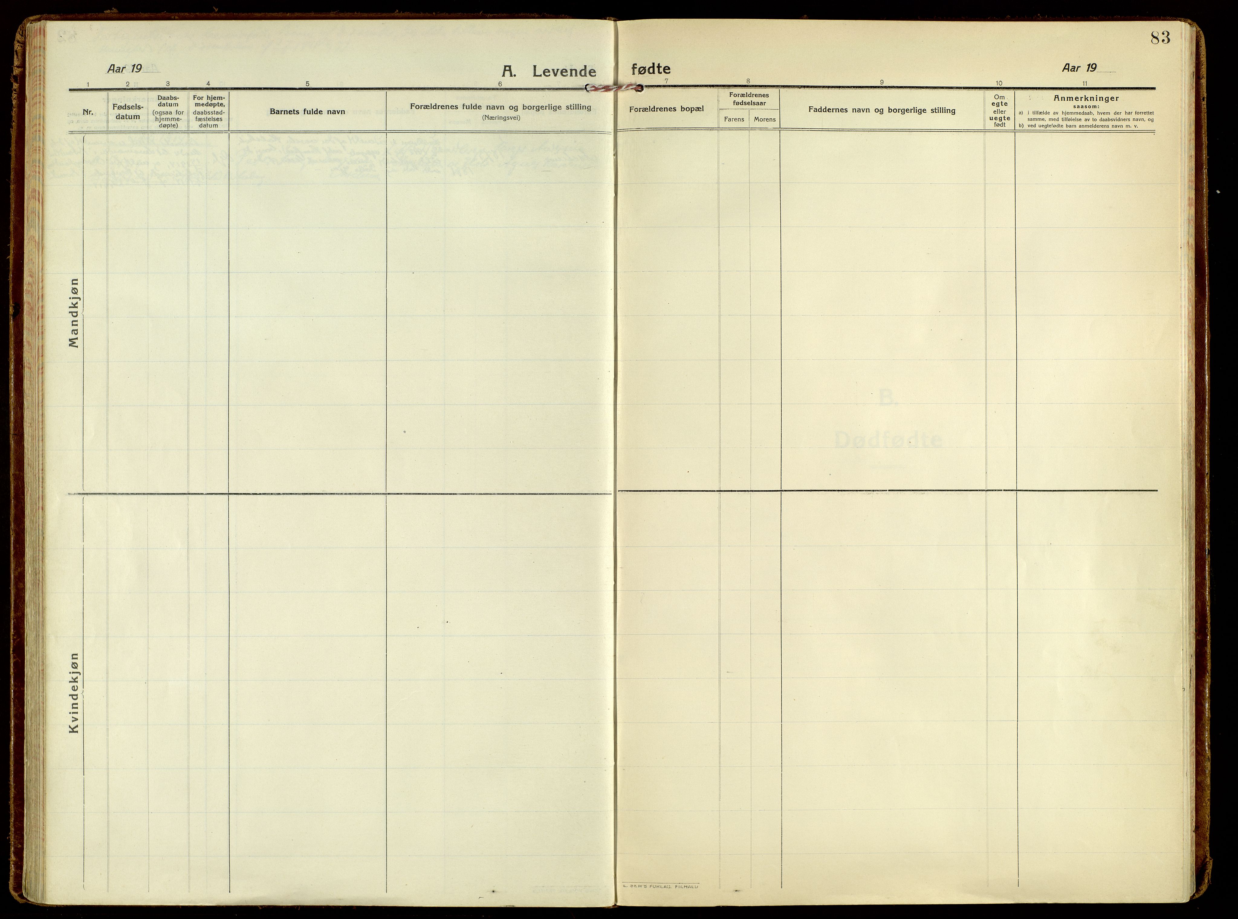 Brandbu prestekontor, AV/SAH-PREST-114/H/Ha/Haa/L0004: Parish register (official) no. 4, 1913-1923, p. 83