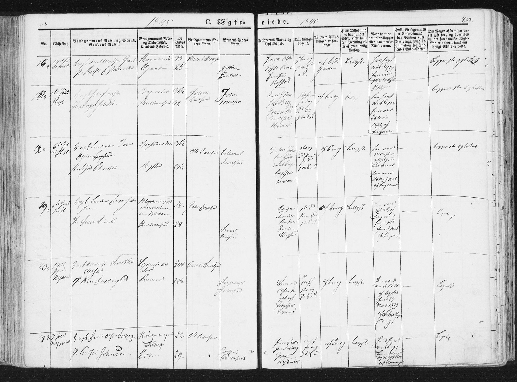 Ministerialprotokoller, klokkerbøker og fødselsregistre - Sør-Trøndelag, SAT/A-1456/691/L1074: Parish register (official) no. 691A06, 1842-1852, p. 263