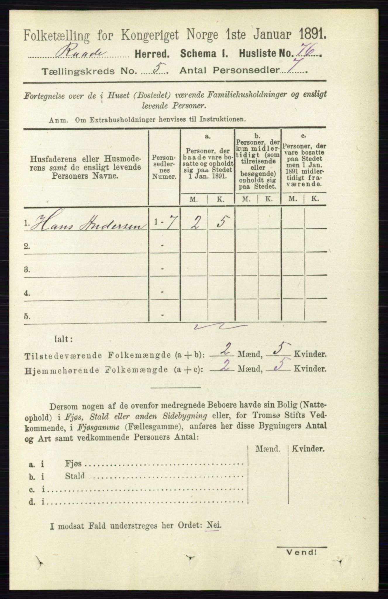 RA, 1891 census for 0135 Råde, 1891, p. 2590