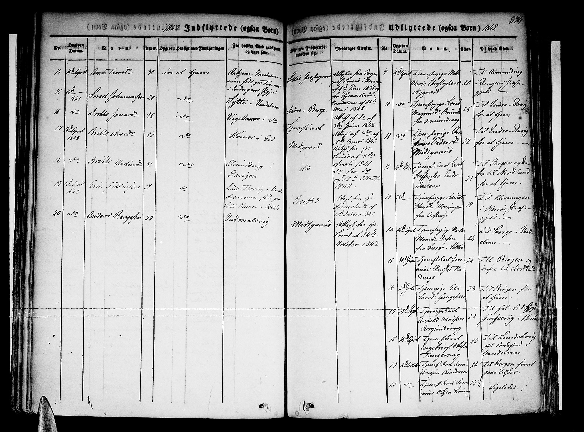 Selje sokneprestembete, AV/SAB-A-99938/H/Ha/Haa/Haaa: Parish register (official) no. A 9, 1829-1844, p. 274