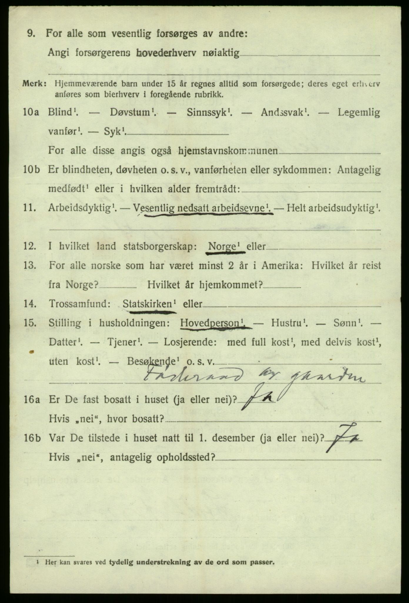 SAB, 1920 census for Leikanger, 1920, p. 5507