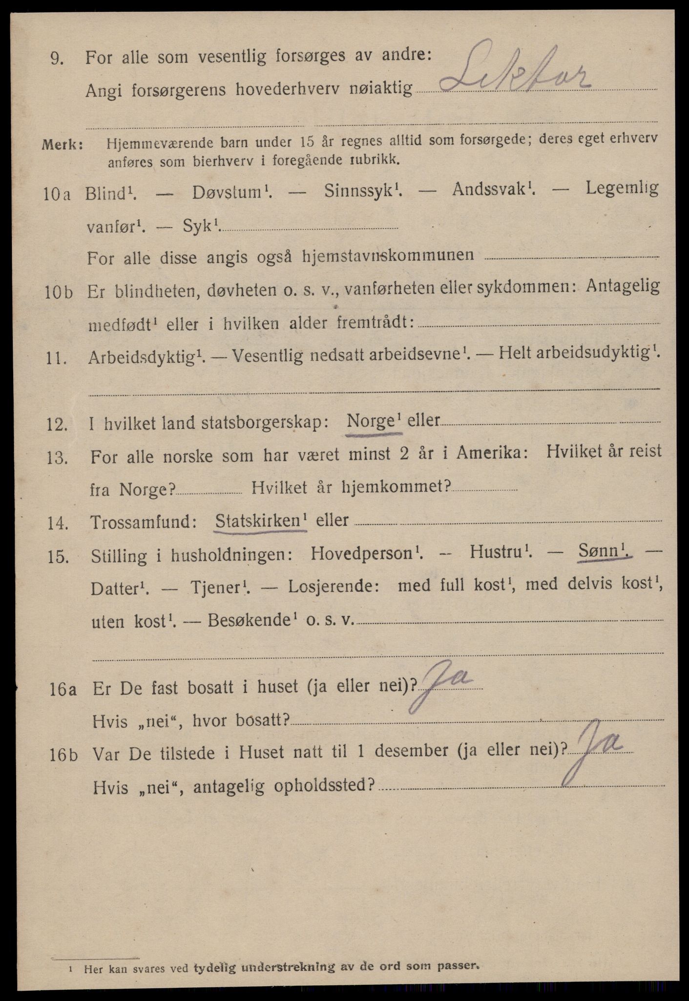 SAT, 1920 census for Kristiansund, 1920, p. 19846