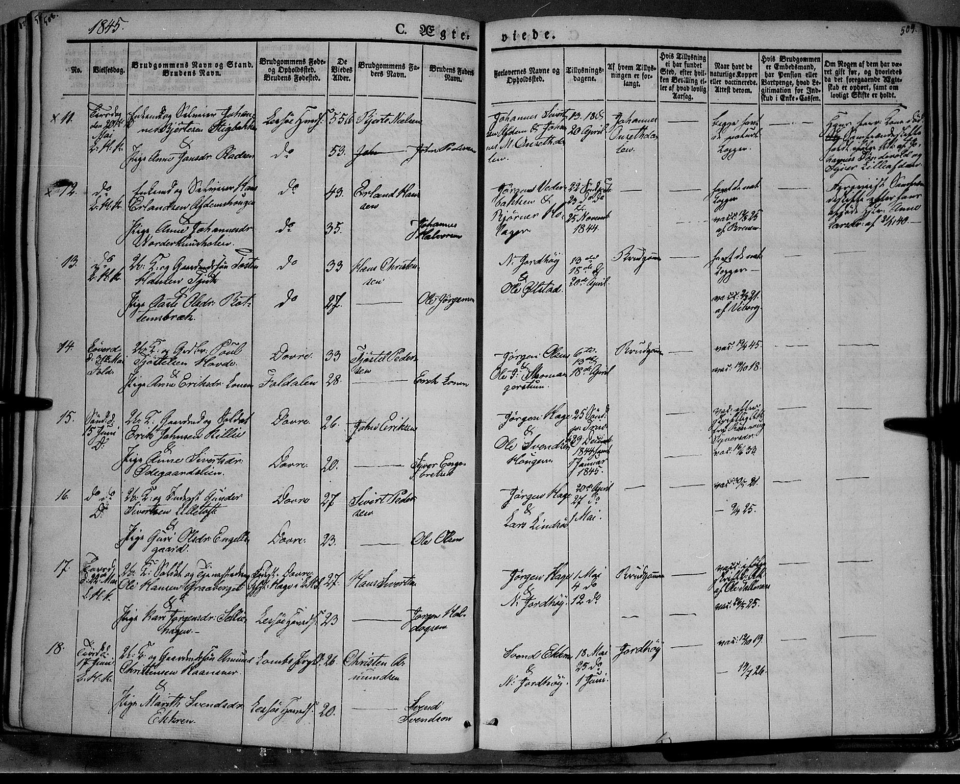 Lesja prestekontor, SAH/PREST-068/H/Ha/Haa/L0006: Parish register (official) no. 6A, 1843-1854, p. 508-509