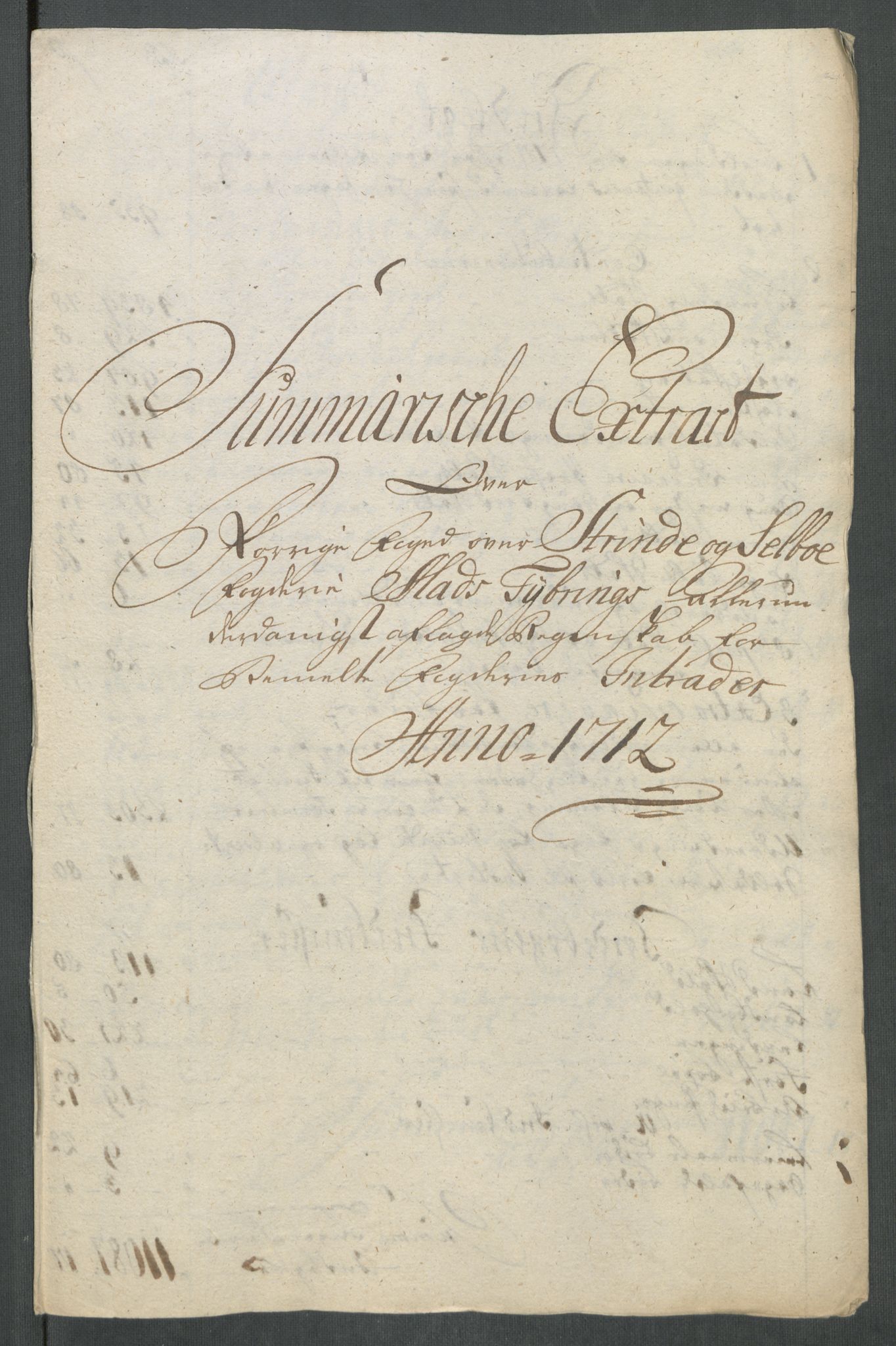 Rentekammeret inntil 1814, Reviderte regnskaper, Fogderegnskap, AV/RA-EA-4092/R61/L4113: Fogderegnskap Strinda og Selbu, 1712-1713, p. 12