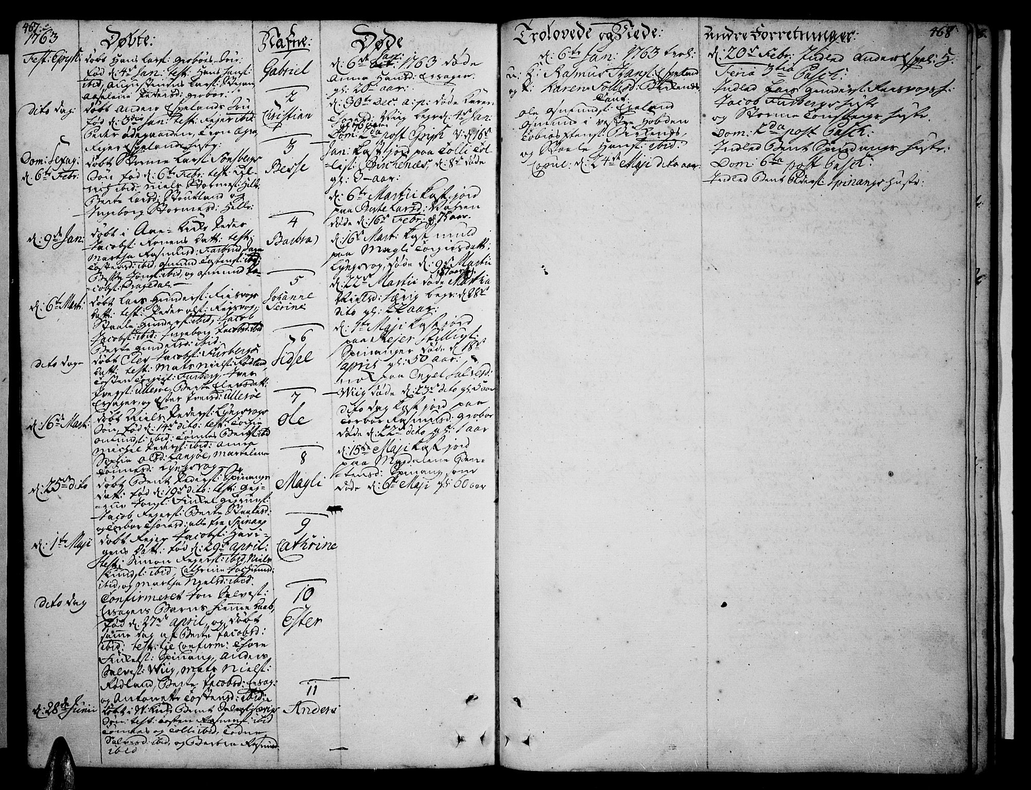 Lista sokneprestkontor, AV/SAK-1111-0027/F/Fa/L0003: Parish register (official) no. A 3 /3, 1752-1767, p. 467-468