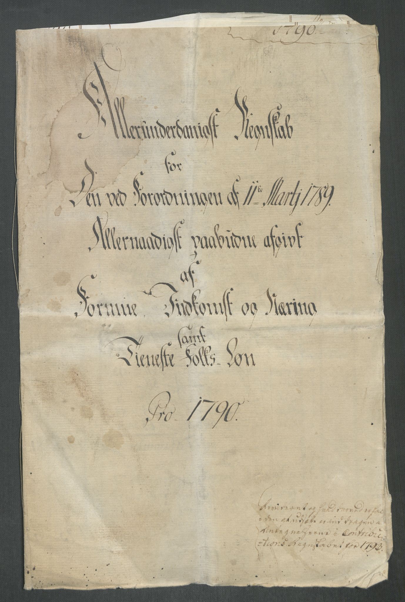 Rentekammeret inntil 1814, Reviderte regnskaper, Mindre regnskaper, AV/RA-EA-4068/Rf/Rfe/L0062: Øvre Romerike fogderi, Øvre Telemark fogderi, 1789, p. 5