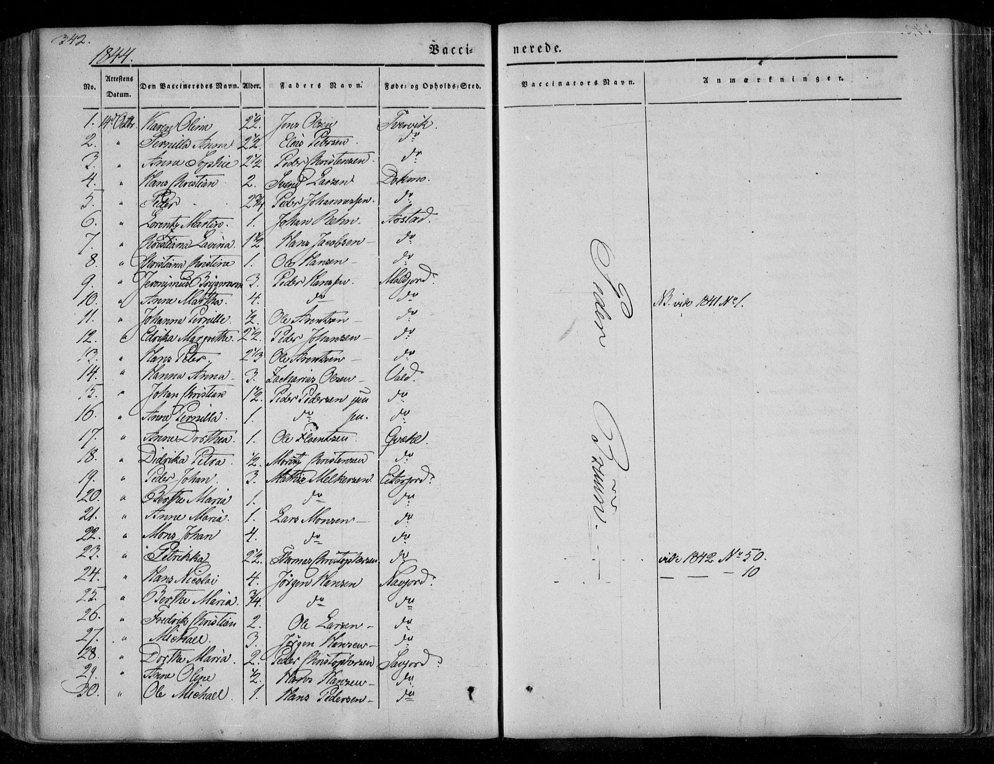 Ministerialprotokoller, klokkerbøker og fødselsregistre - Nordland, AV/SAT-A-1459/846/L0644: Parish register (official) no. 846A02, 1837-1872, p. 342