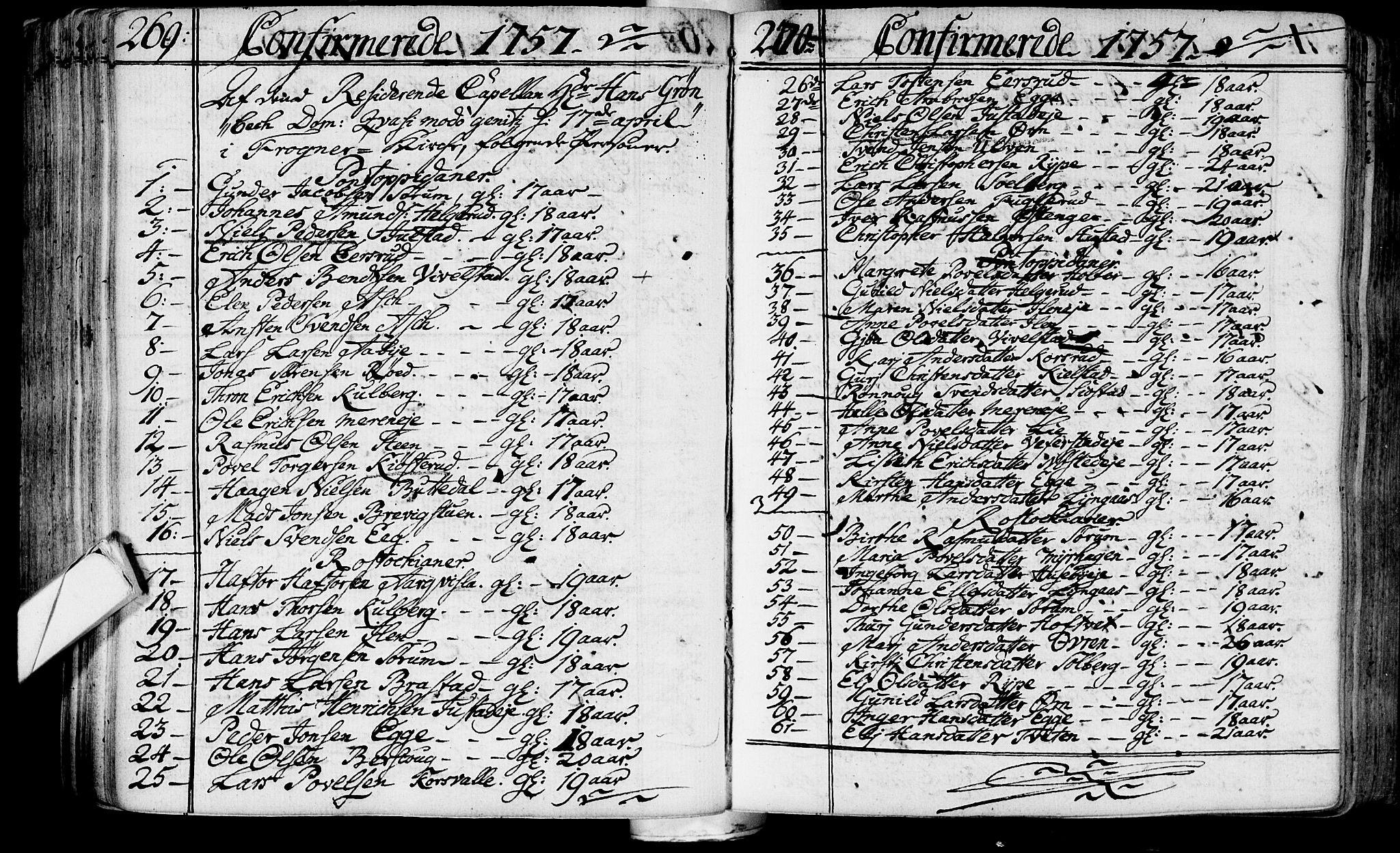 Lier kirkebøker, AV/SAKO-A-230/F/Fa/L0004: Parish register (official) no. I 4, 1749-1764, p. 269-270